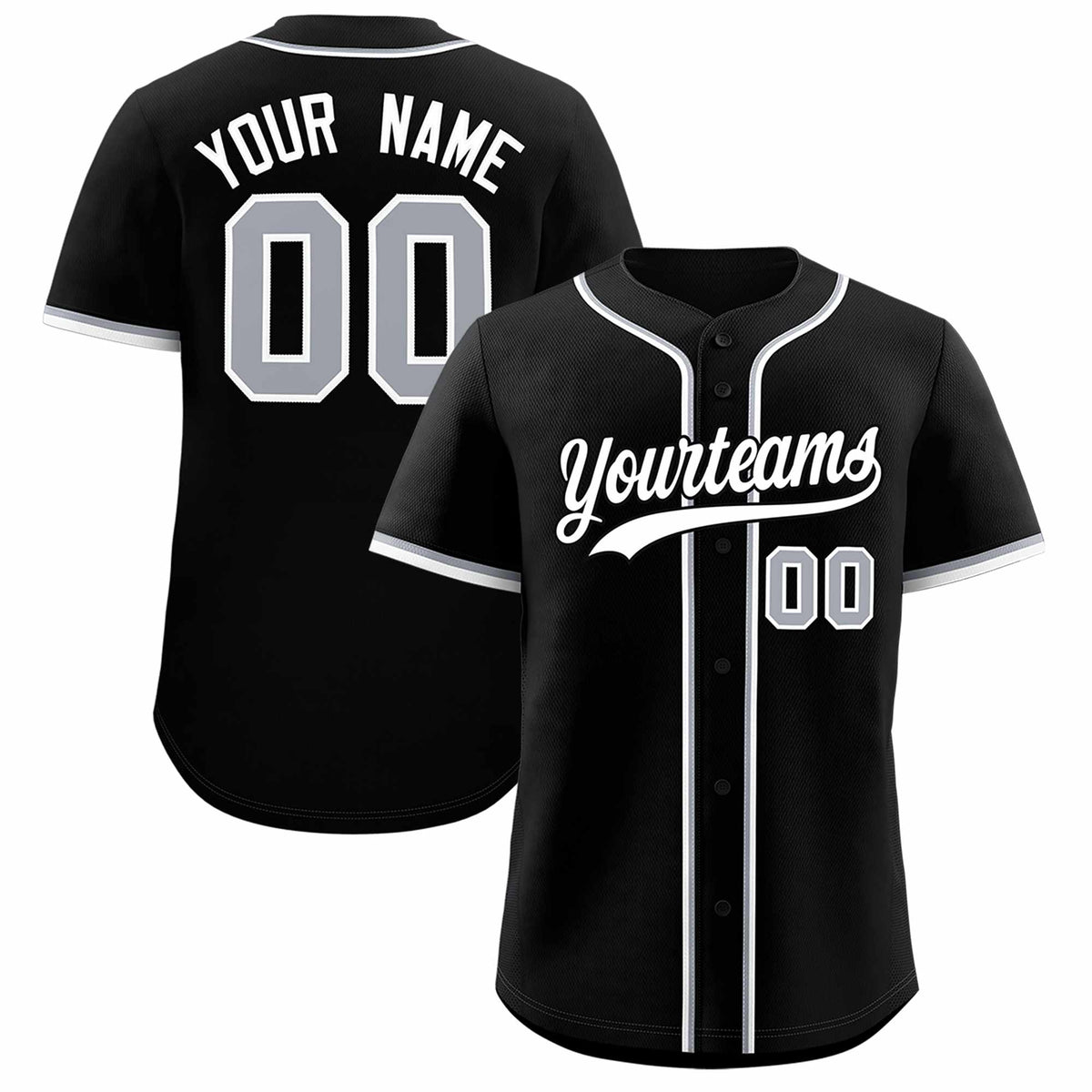 Custom Black Classic Style Authentic Baseball Jersey