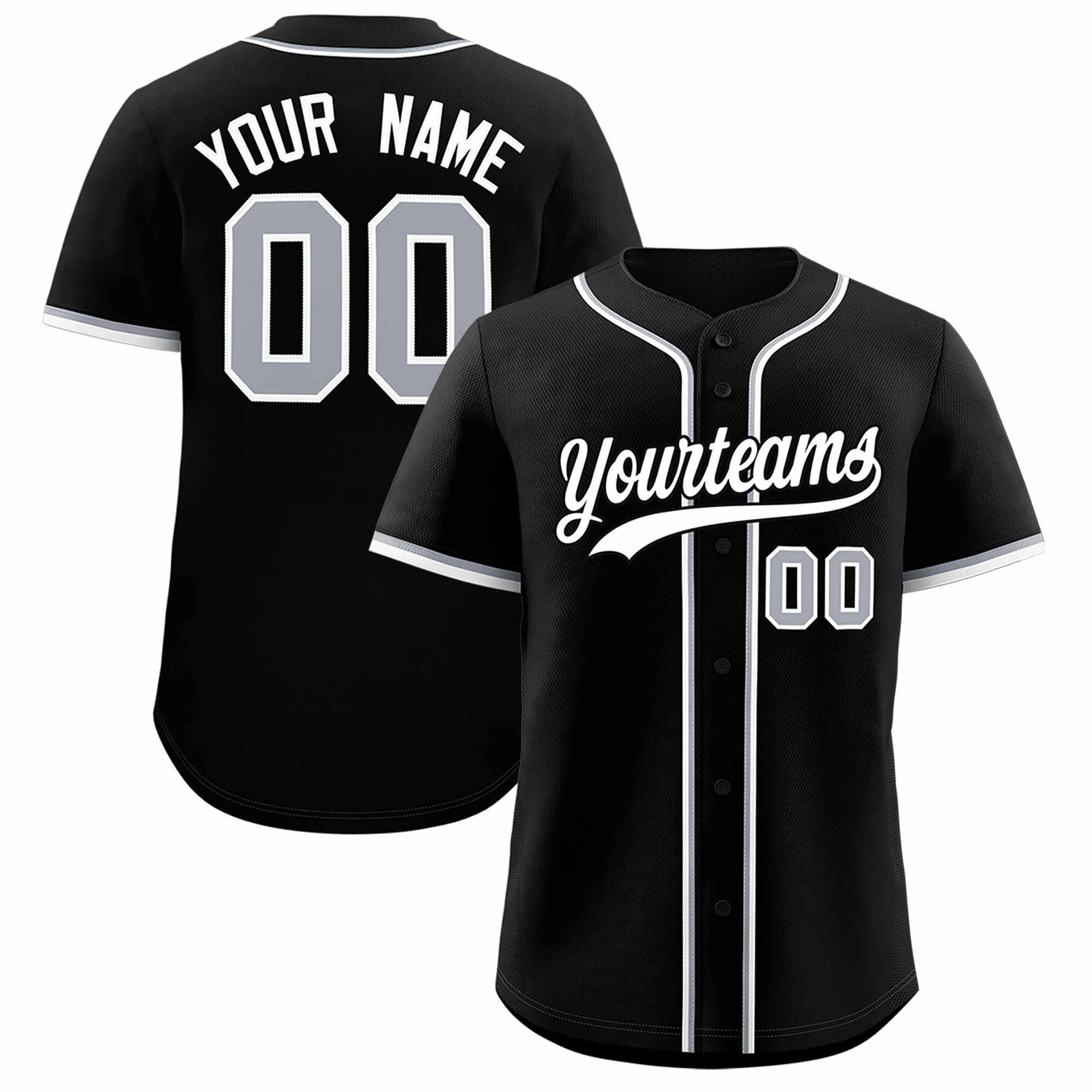 Custom Black Classic Style Authentic Baseball Jersey
