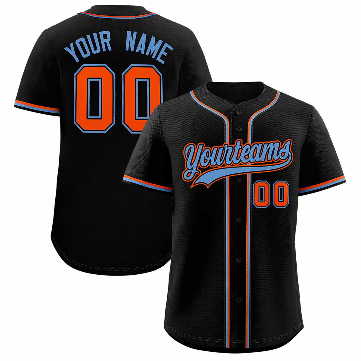 Custom Black Classic Style Authentic Baseball Jersey
