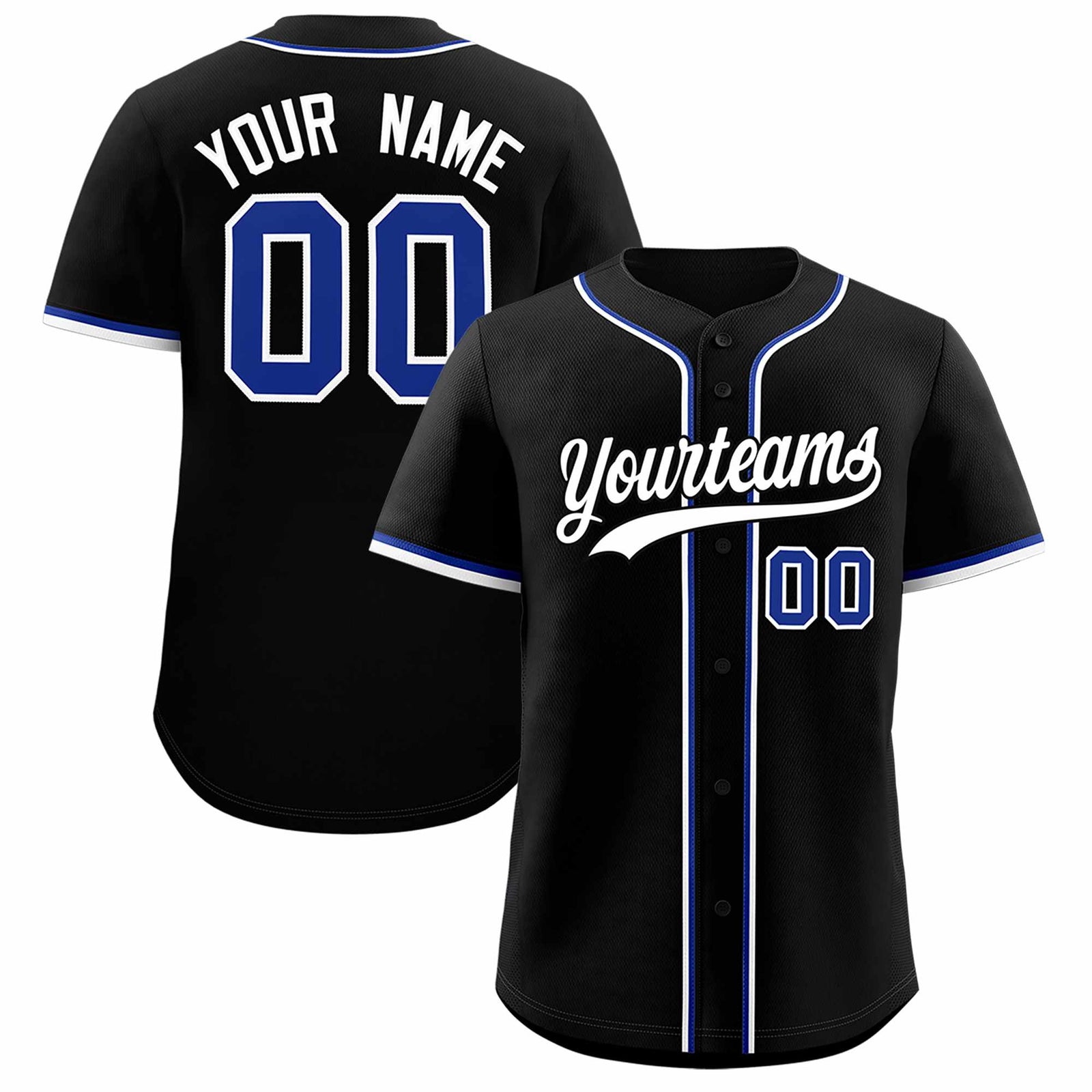 Custom Black Classic Style Authentic Baseball Jersey