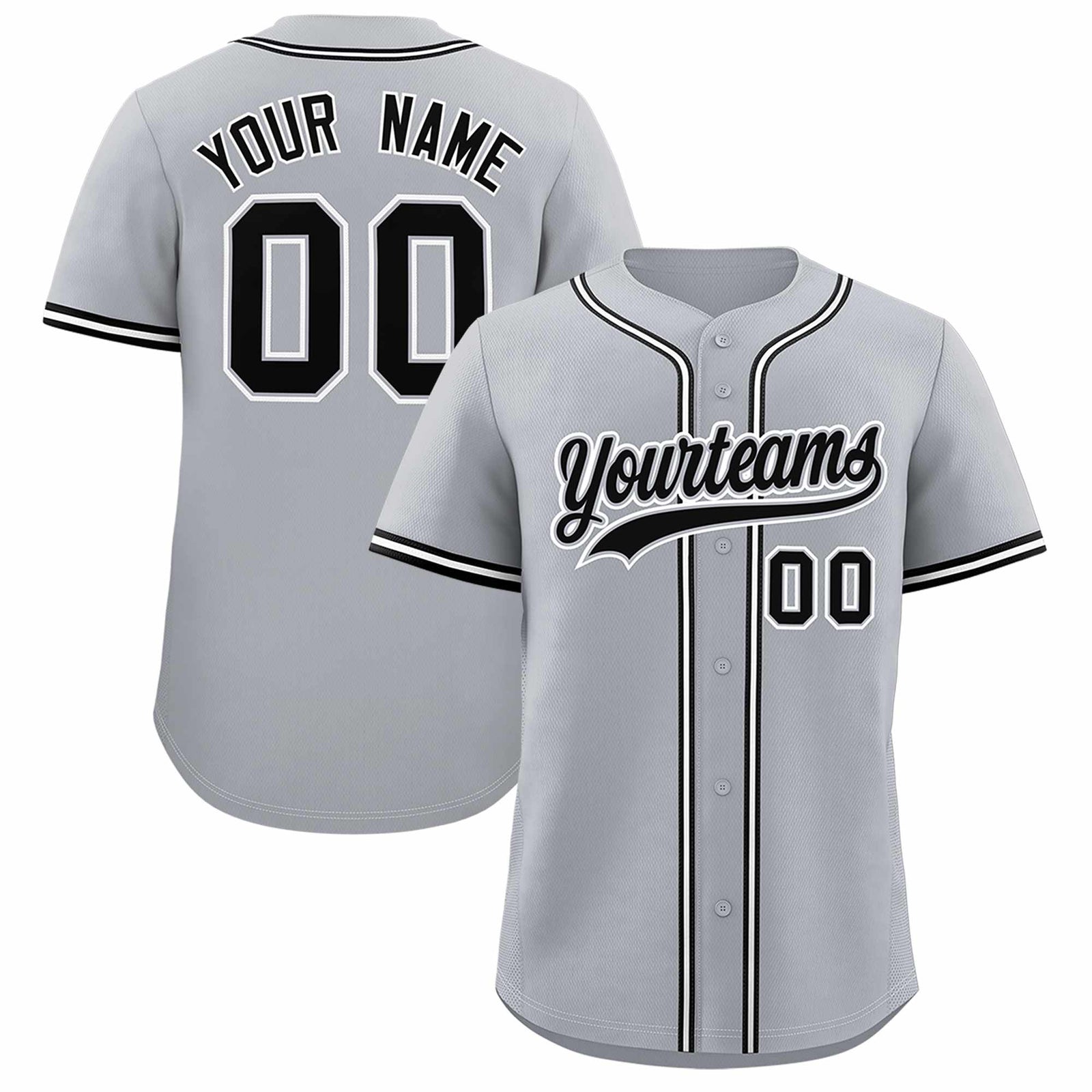 Custom Gray Classic Style Authentic Baseball Jersey