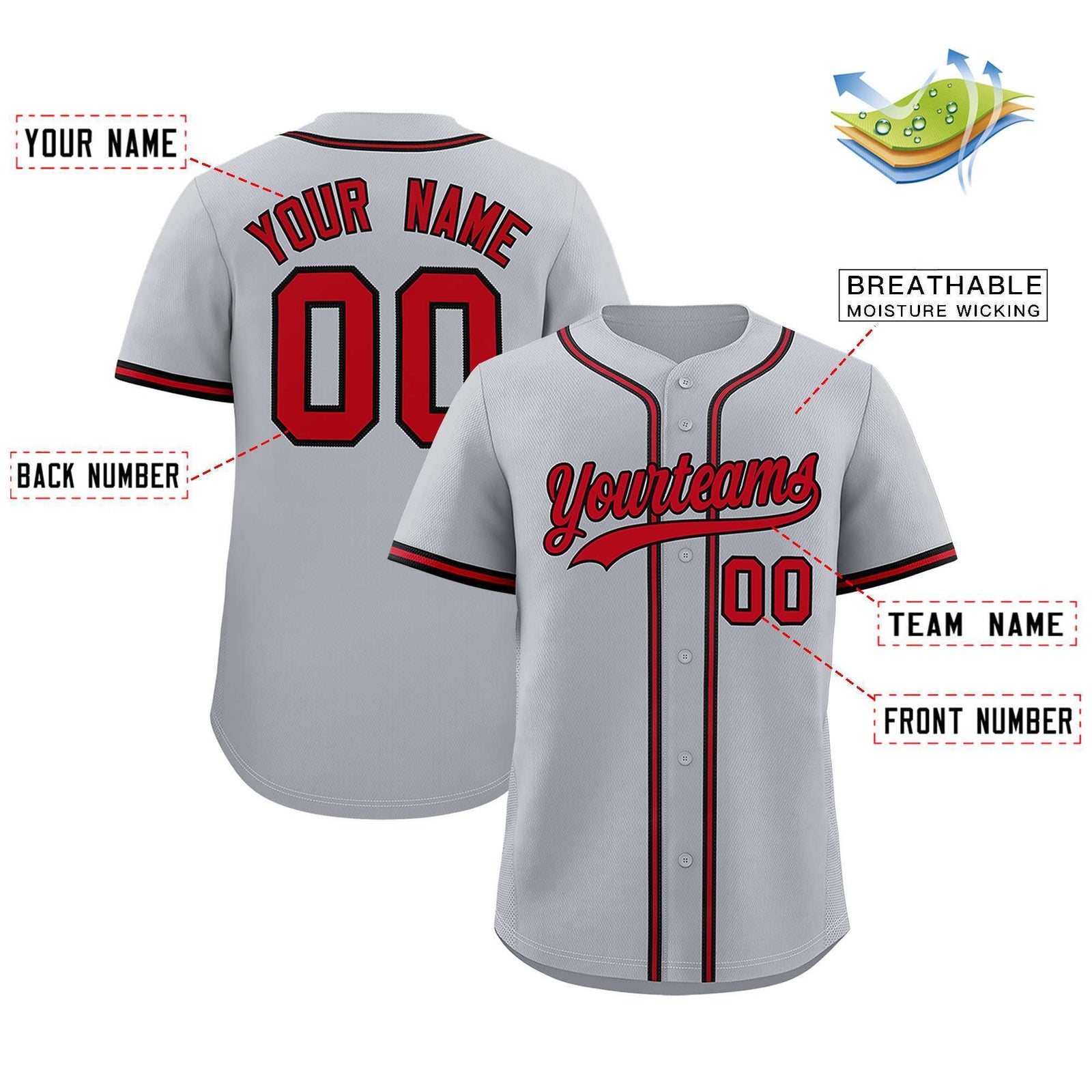 Custom Gray Classic Style Authentic Baseball Jersey