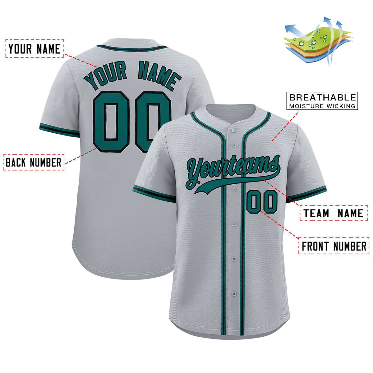 Custom Gray Classic Style Authentic Baseball Jersey