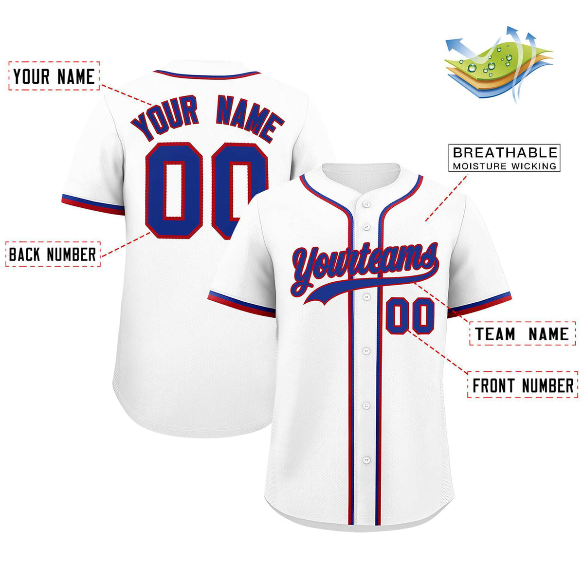 Custom White Classic Style Authentic Baseball Jersey