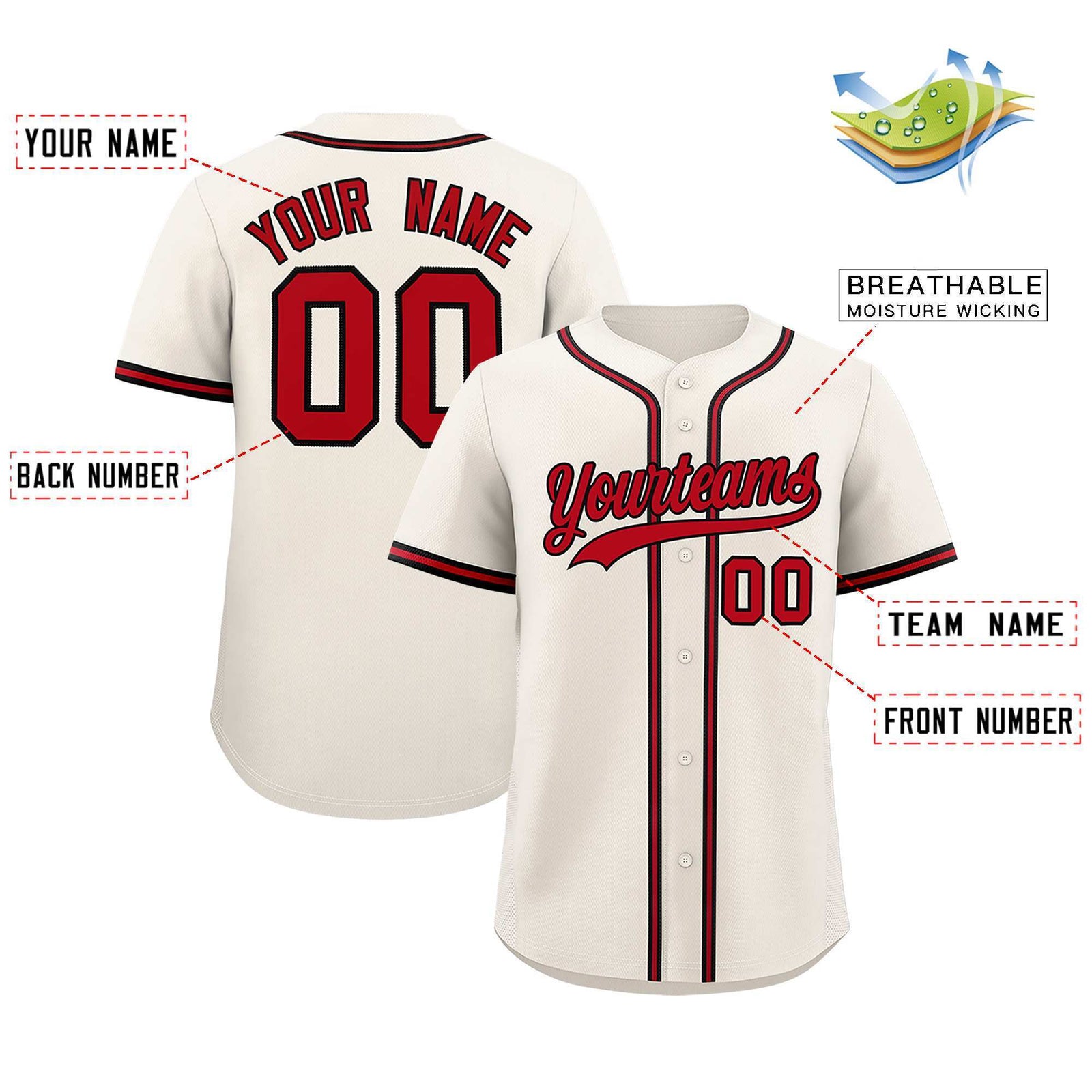 Custom Cream Classic Style Authentic Baseball Jersey