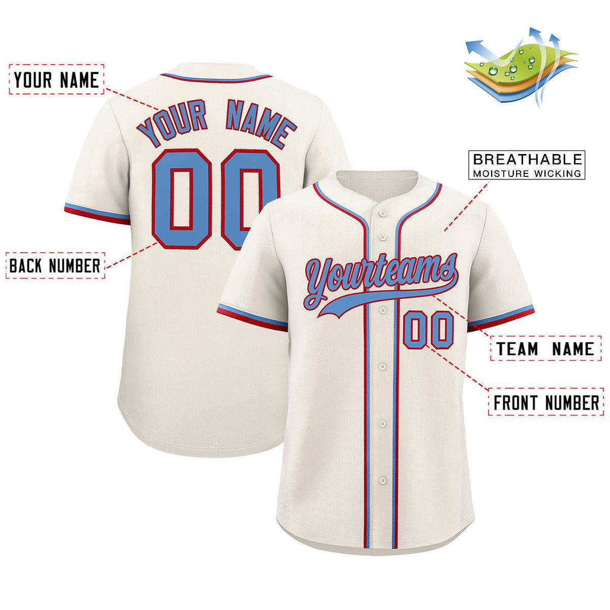 Custom Cream Classic Style Authentic Baseball Jersey