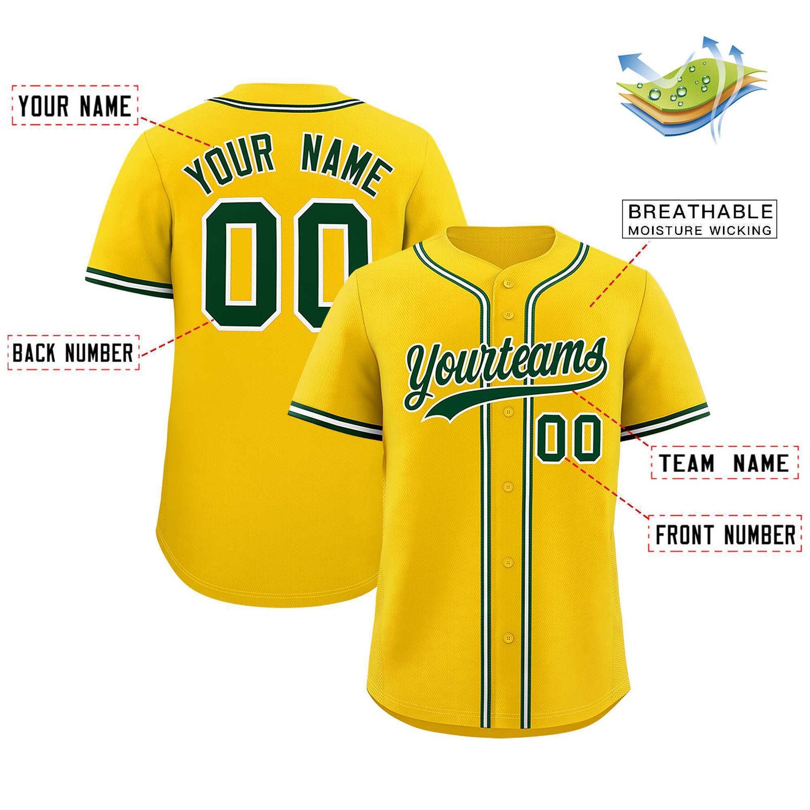 Custom Gold Classic Style Authentic Baseball Jersey