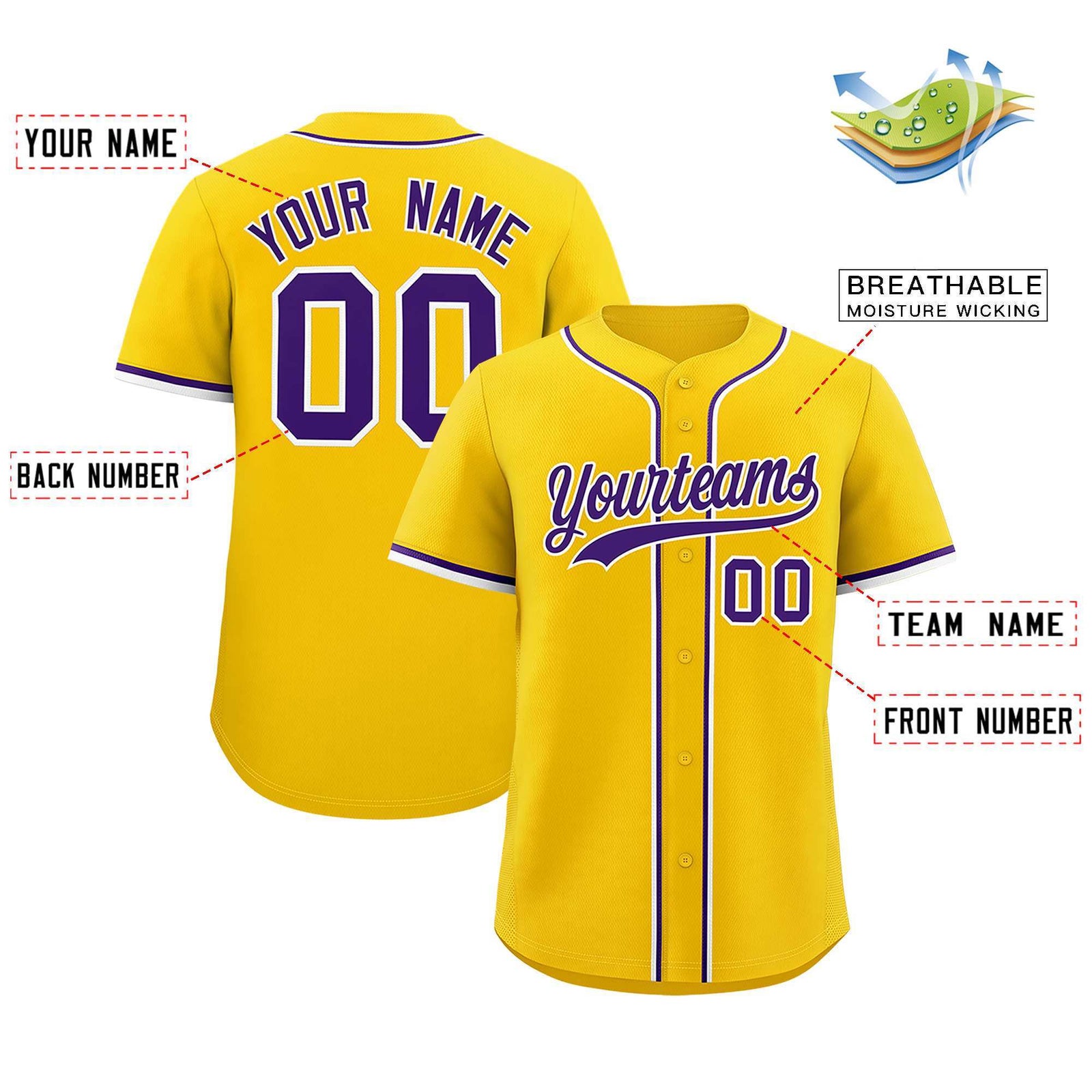 Custom Gold Classic Style Authentic Baseball Jersey