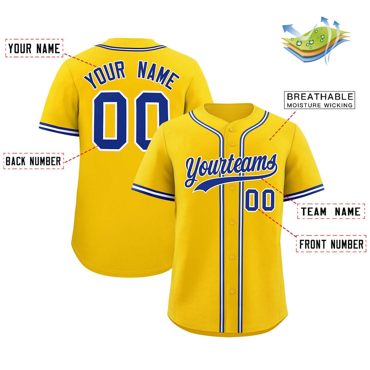Custom Gold Classic Style Authentic Baseball Jersey