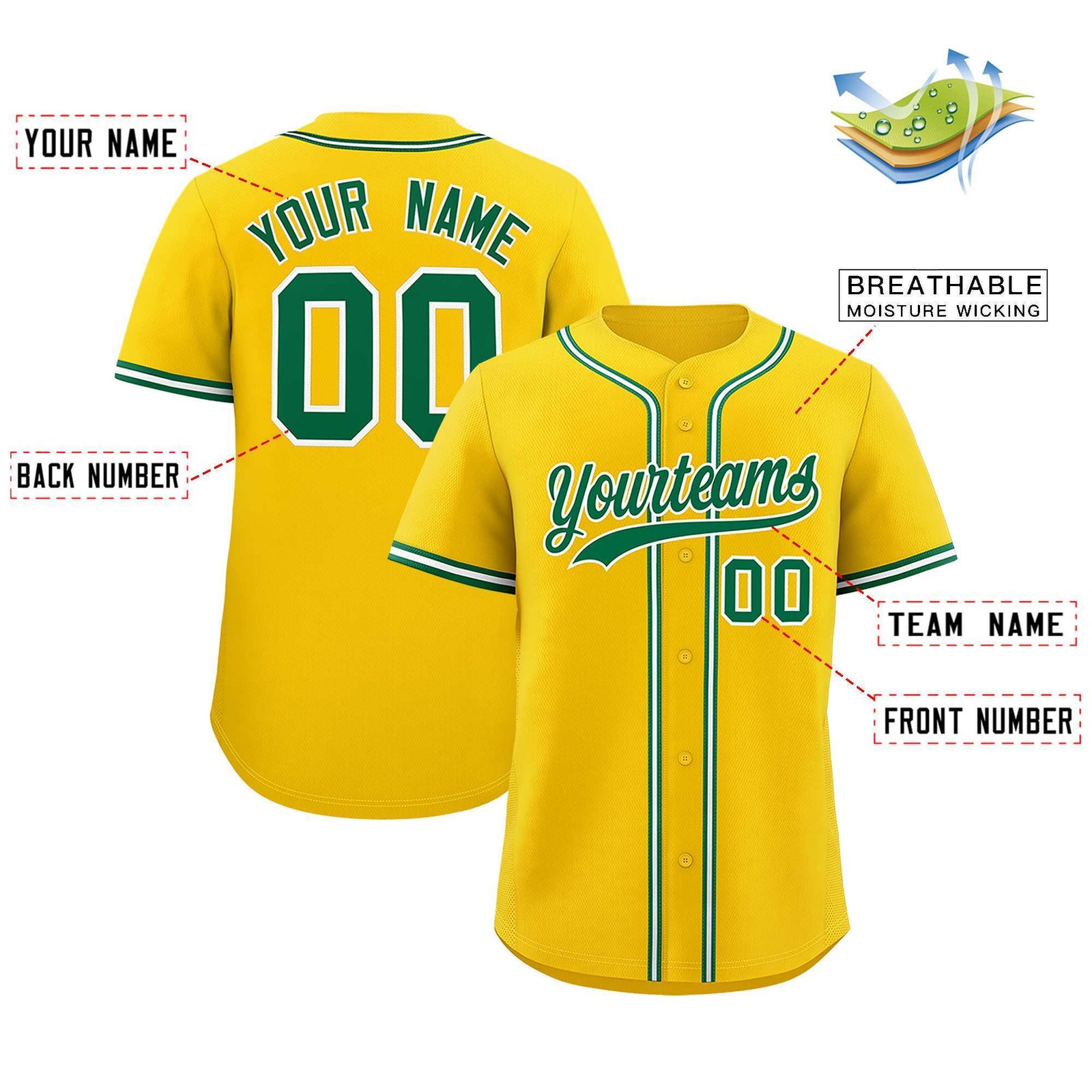 Custom Gold Classic Style Authentic Baseball Jersey