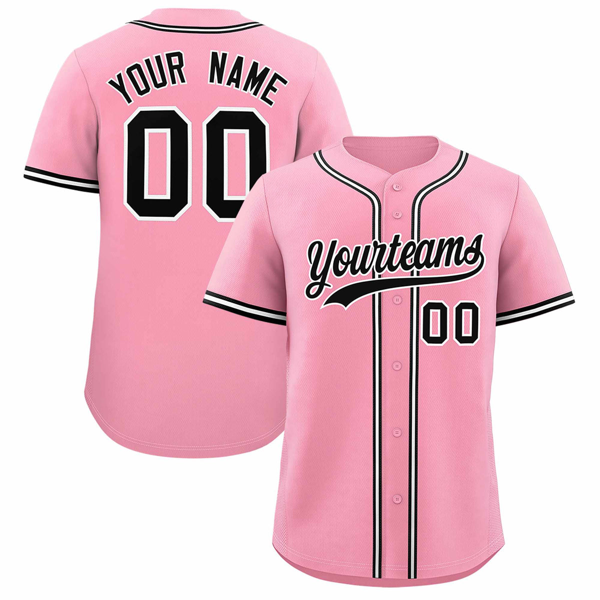 Custom Light Pink Classic Style Authentic Baseball Jersey
