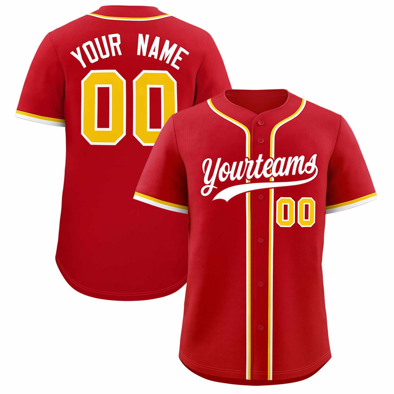 Custom Red Classic Style Authentic Baseball Jersey