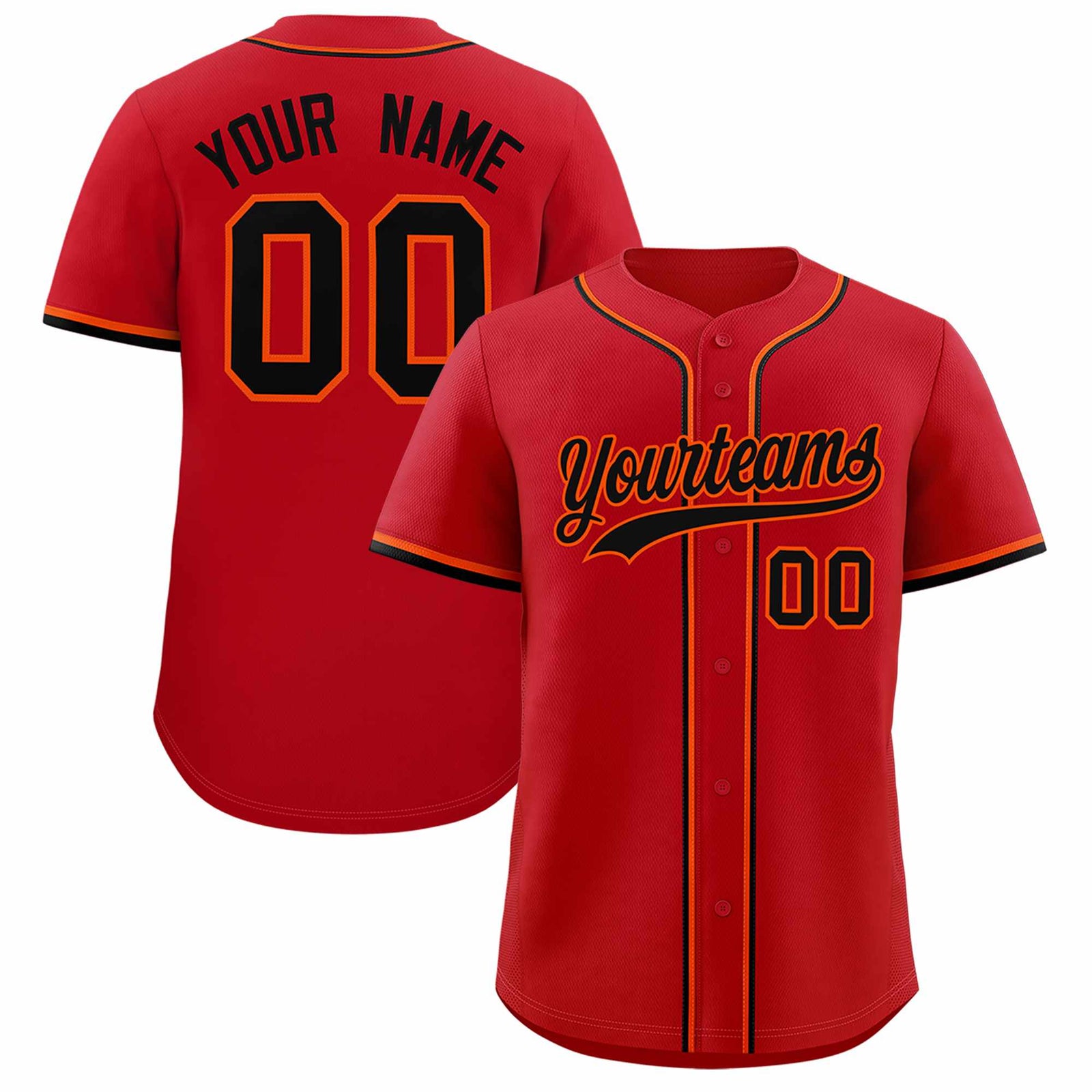 Custom Red Classic Style Authentic Baseball Jersey