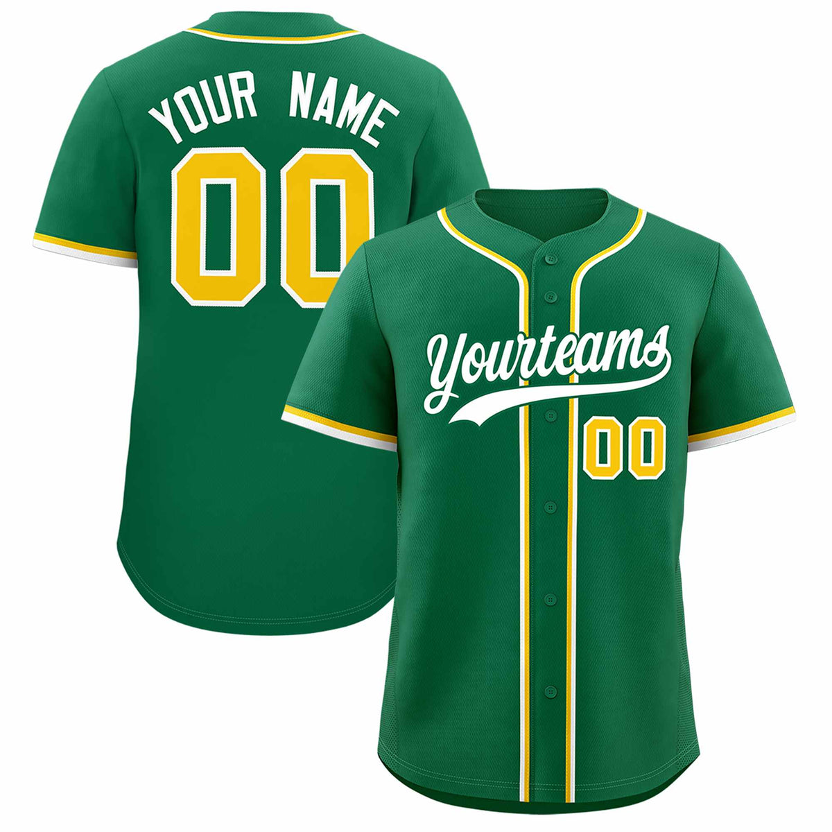 Custom Kelly Green Classic Style Authentic Baseball Jersey