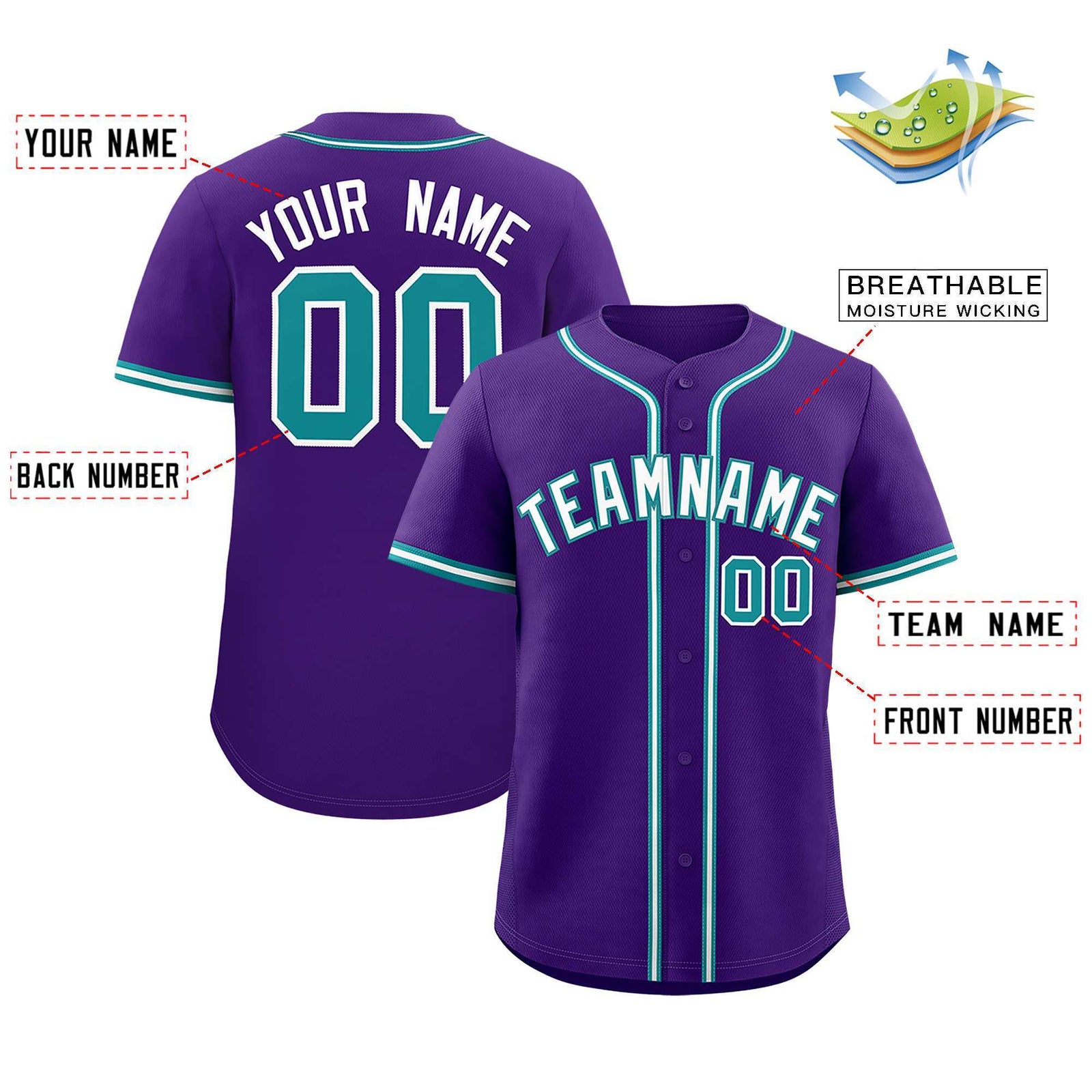 Custom Purple Classic Style Authentic Baseball Jersey