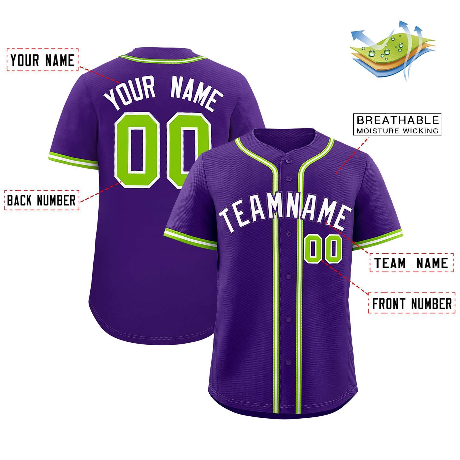 Custom Purple Classic Style Authentic Baseball Jersey