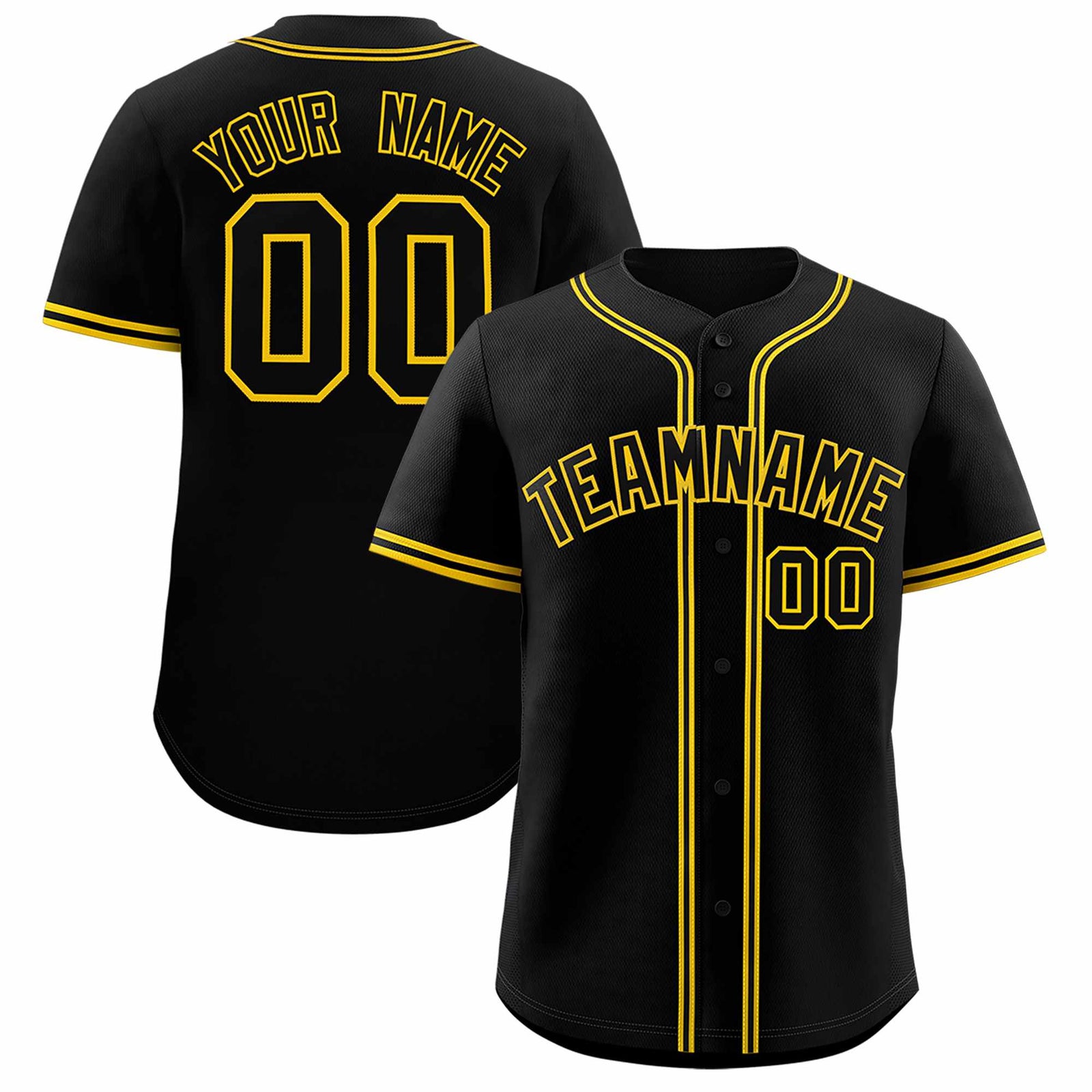 Custom Black Classic Style Authentic Baseball Jersey