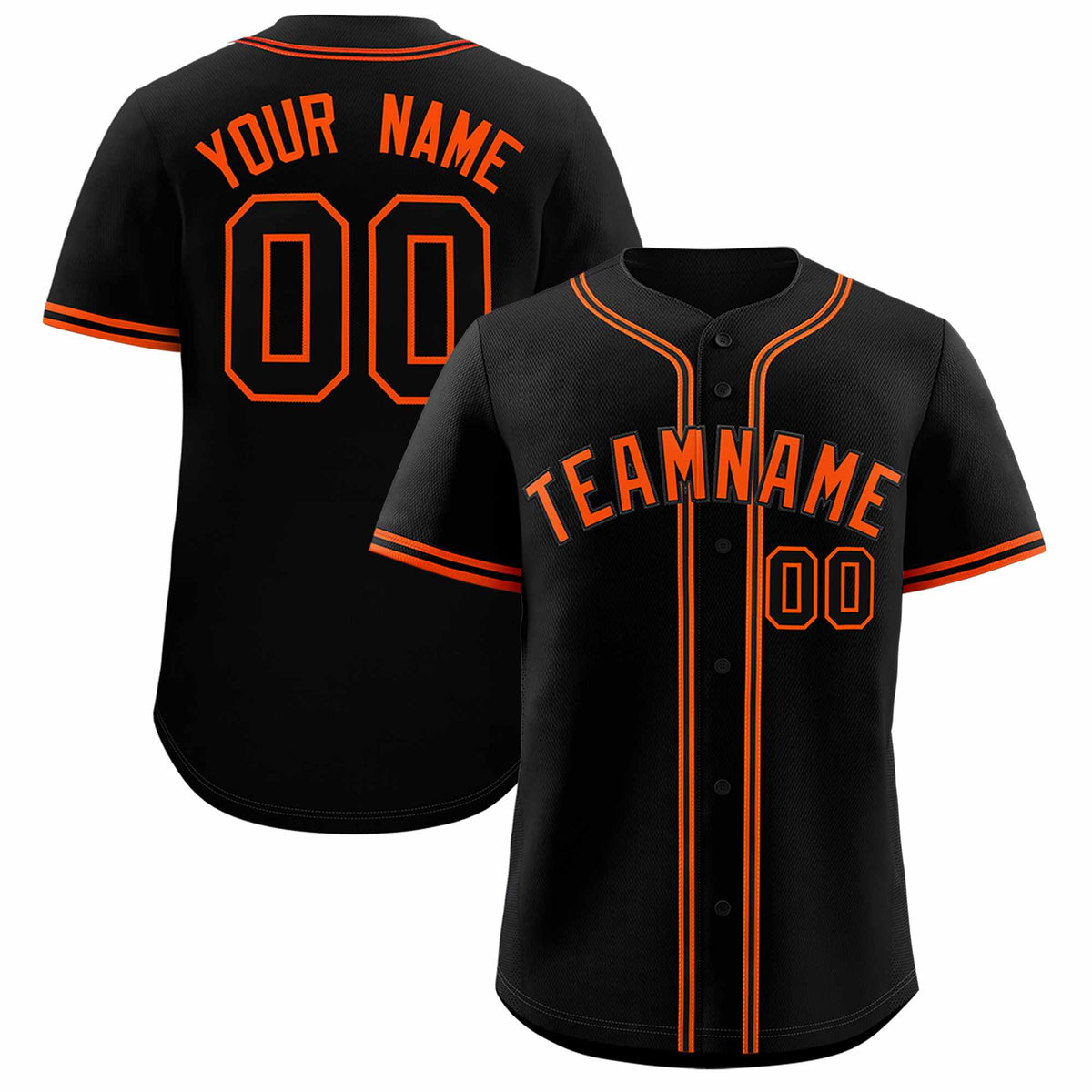 Custom Black Classic Style Authentic Baseball Jersey