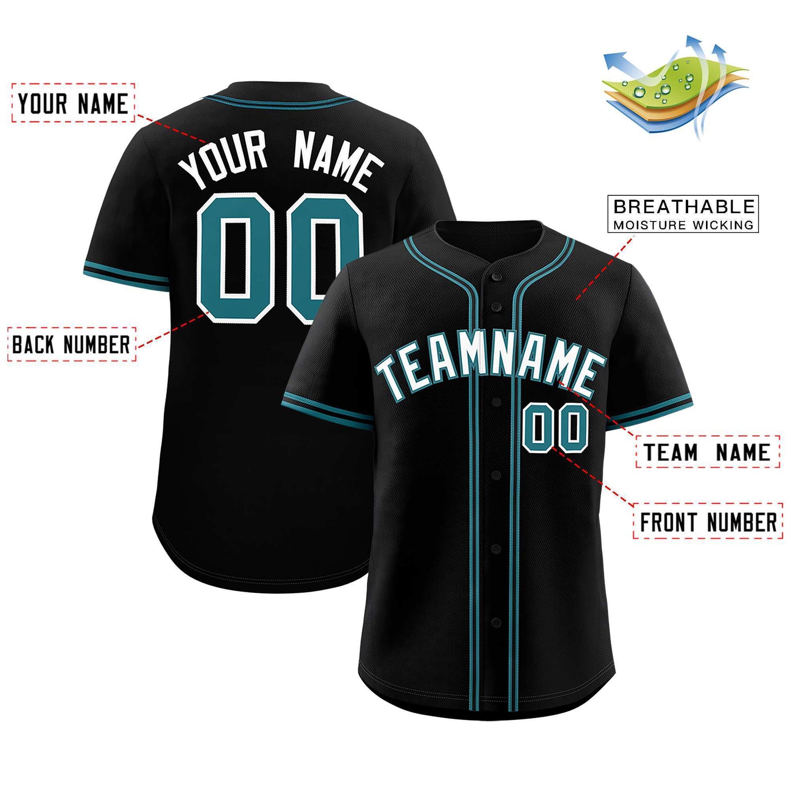 Custom Black Classic Style Authentic Baseball Jersey