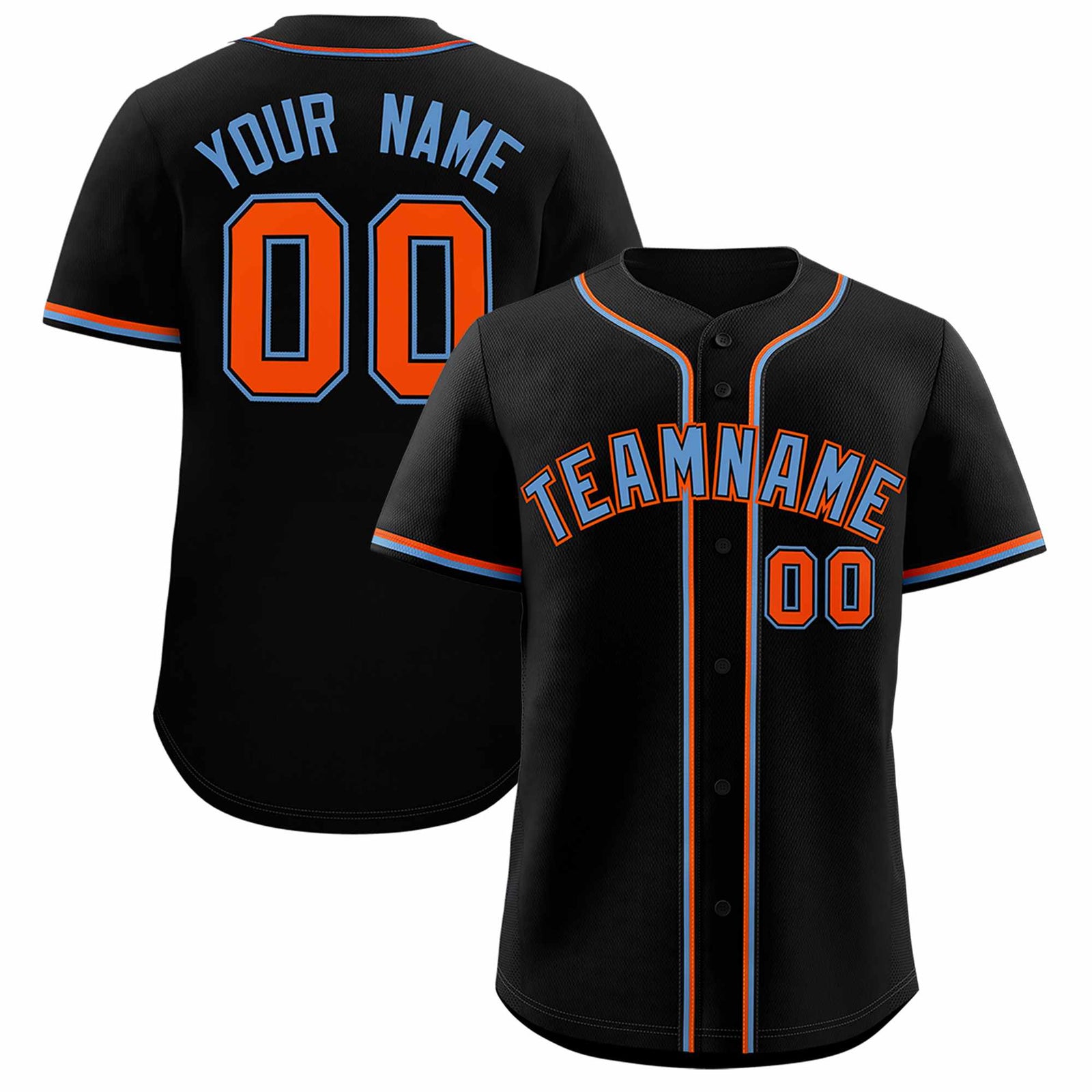 Custom Black Classic Style Authentic Baseball Jersey