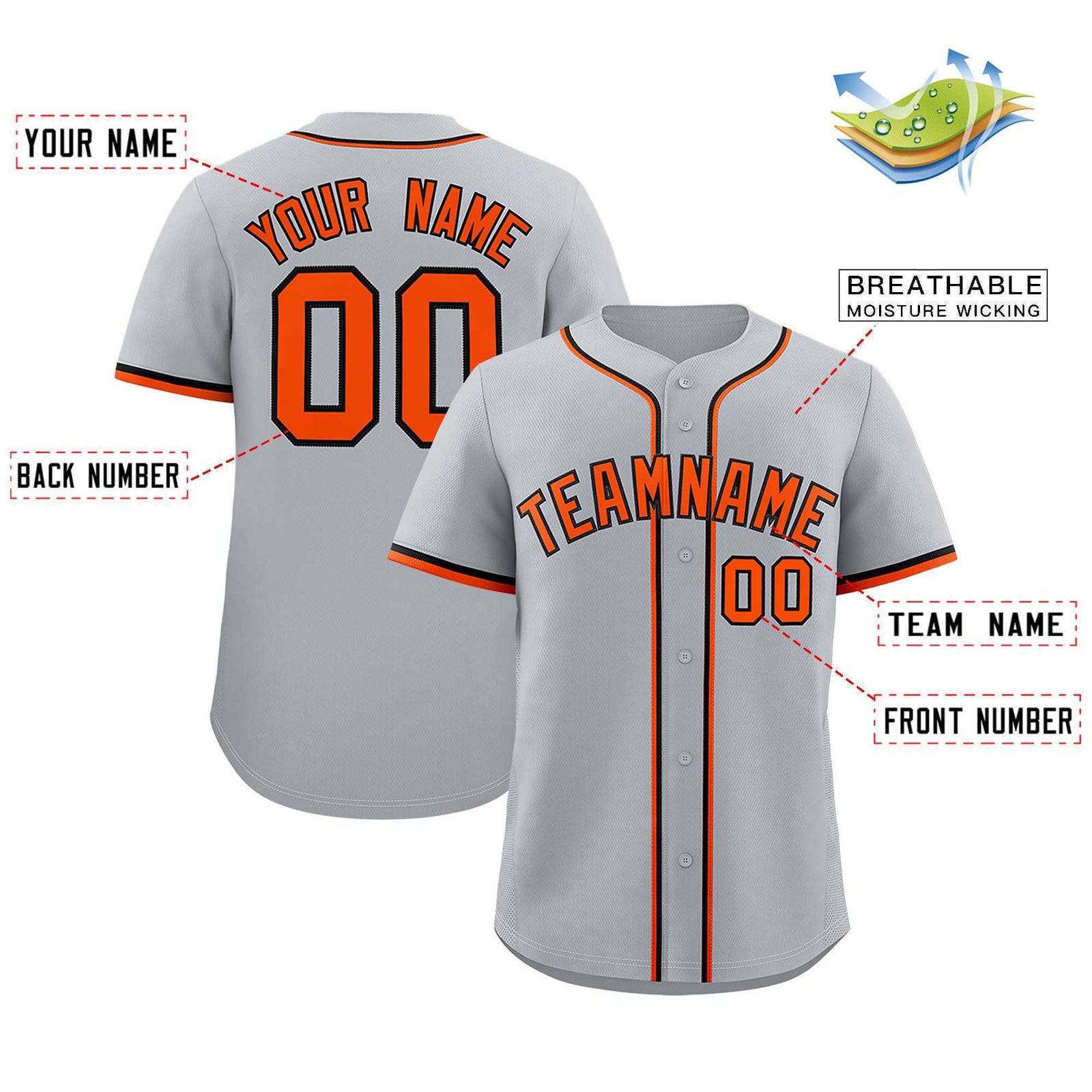 Custom Gray Classic Style Authentic Baseball Jersey