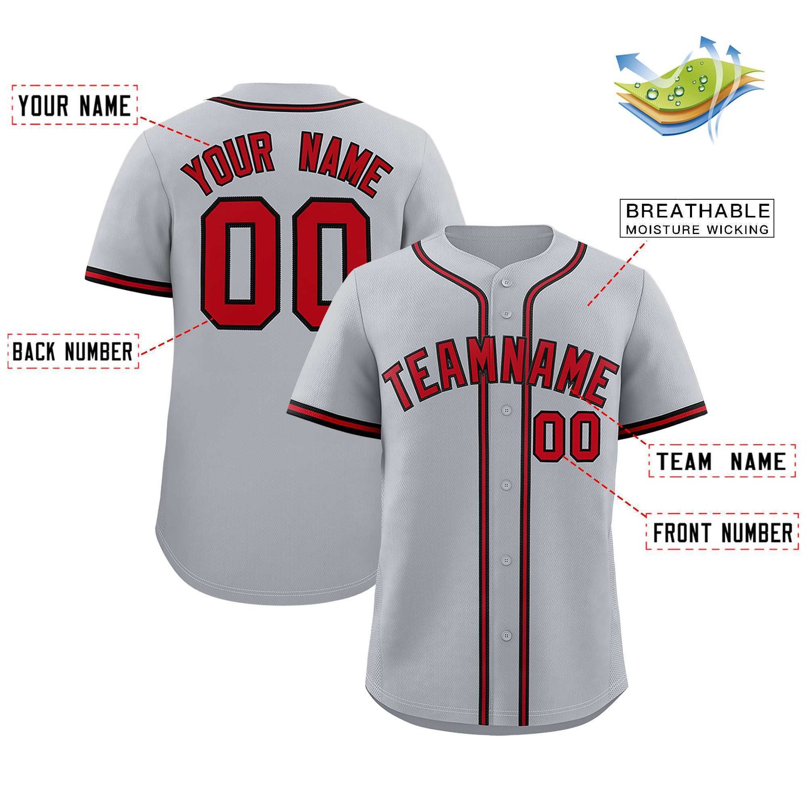 Custom Gray Classic Style Authentic Baseball Jersey