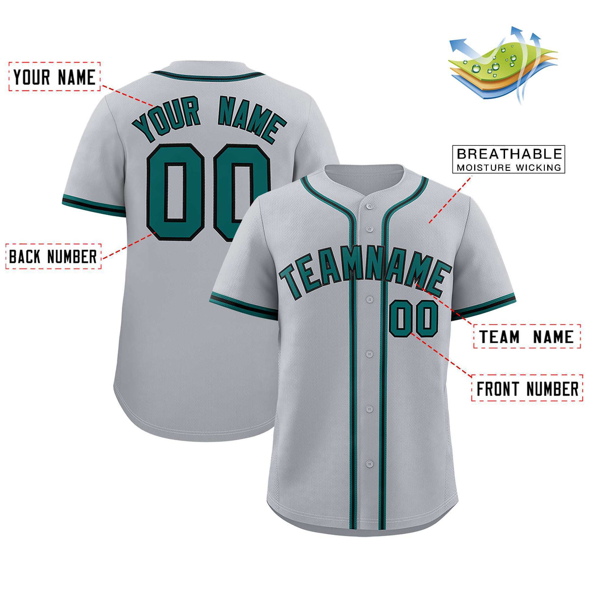 Custom Gray Classic Style Authentic Baseball Jersey