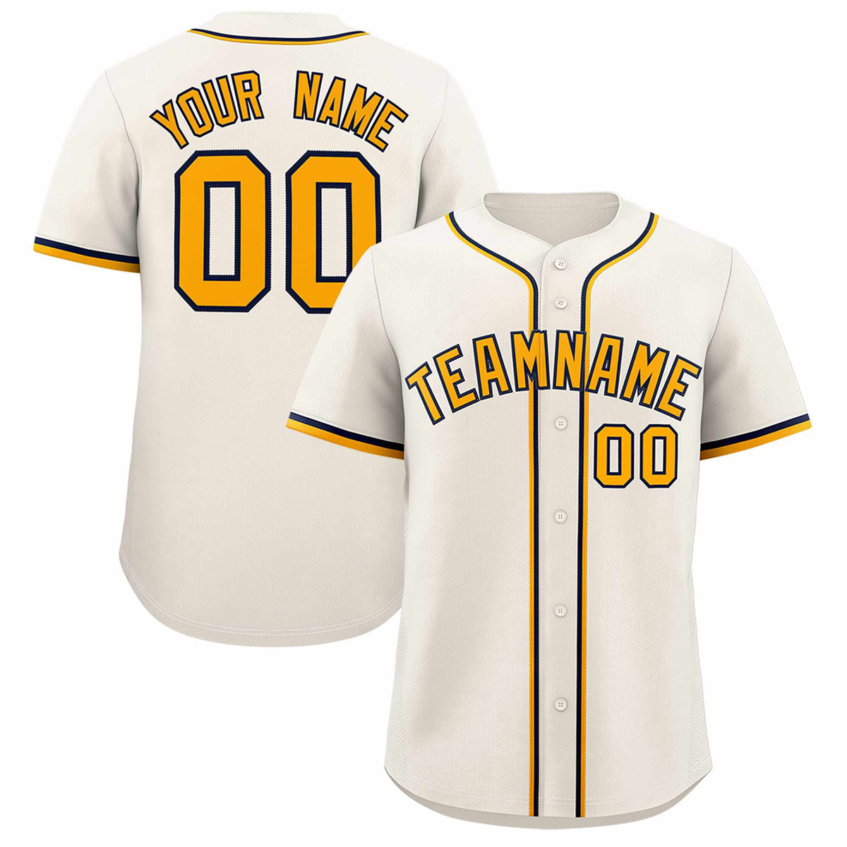 Custom Cream Classic Style Authentic Baseball Jersey