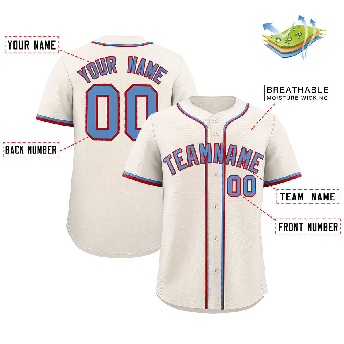 Custom Cream Classic Style Authentic Baseball Jersey