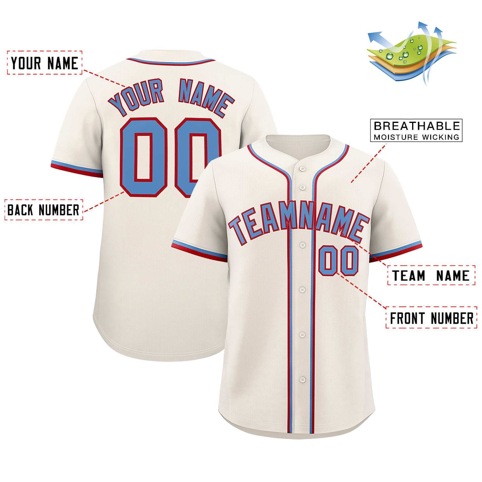 Custom Cream Classic Style Authentic Baseball Jersey