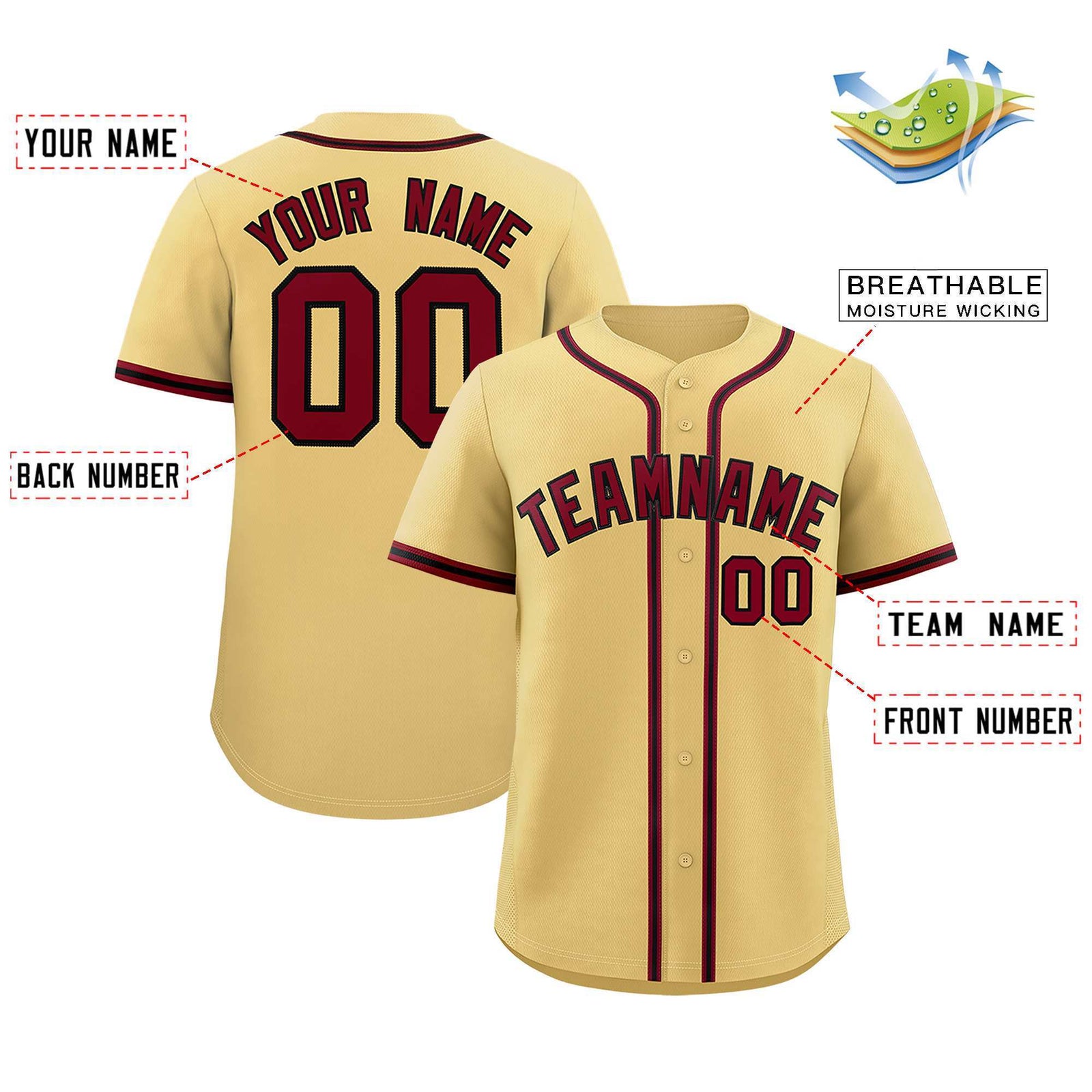 Custom Cream Classic Style Authentic Baseball Jersey