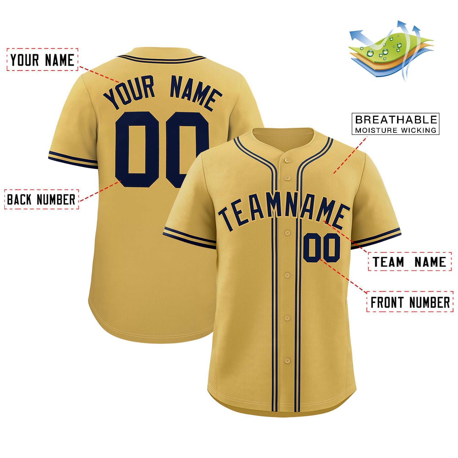 Custom Cream Classic Style Authentic Baseball Jersey