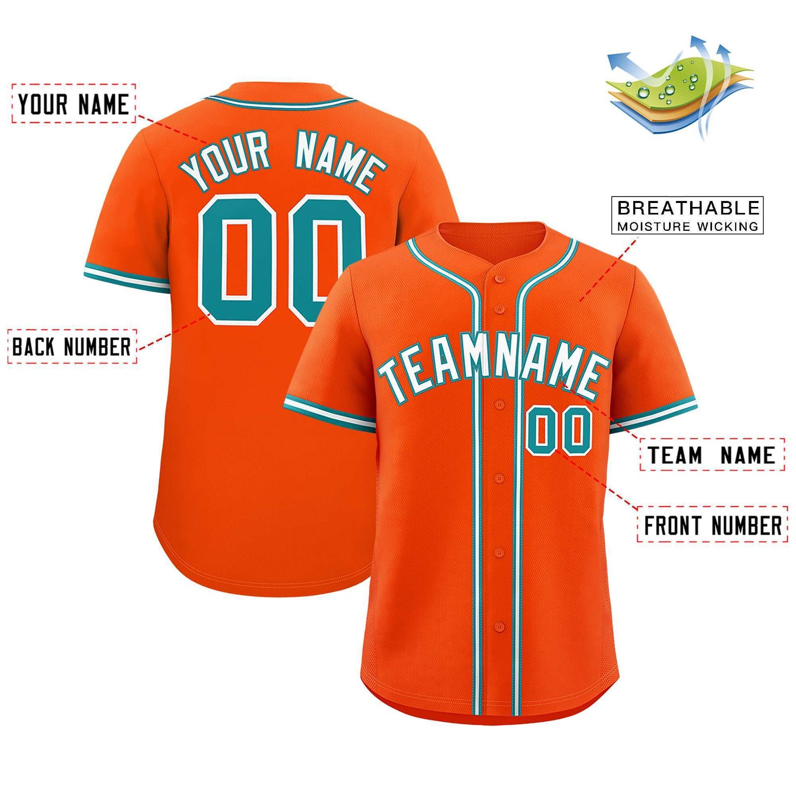 Custom Orange Classic Style Authentic Baseball Jersey