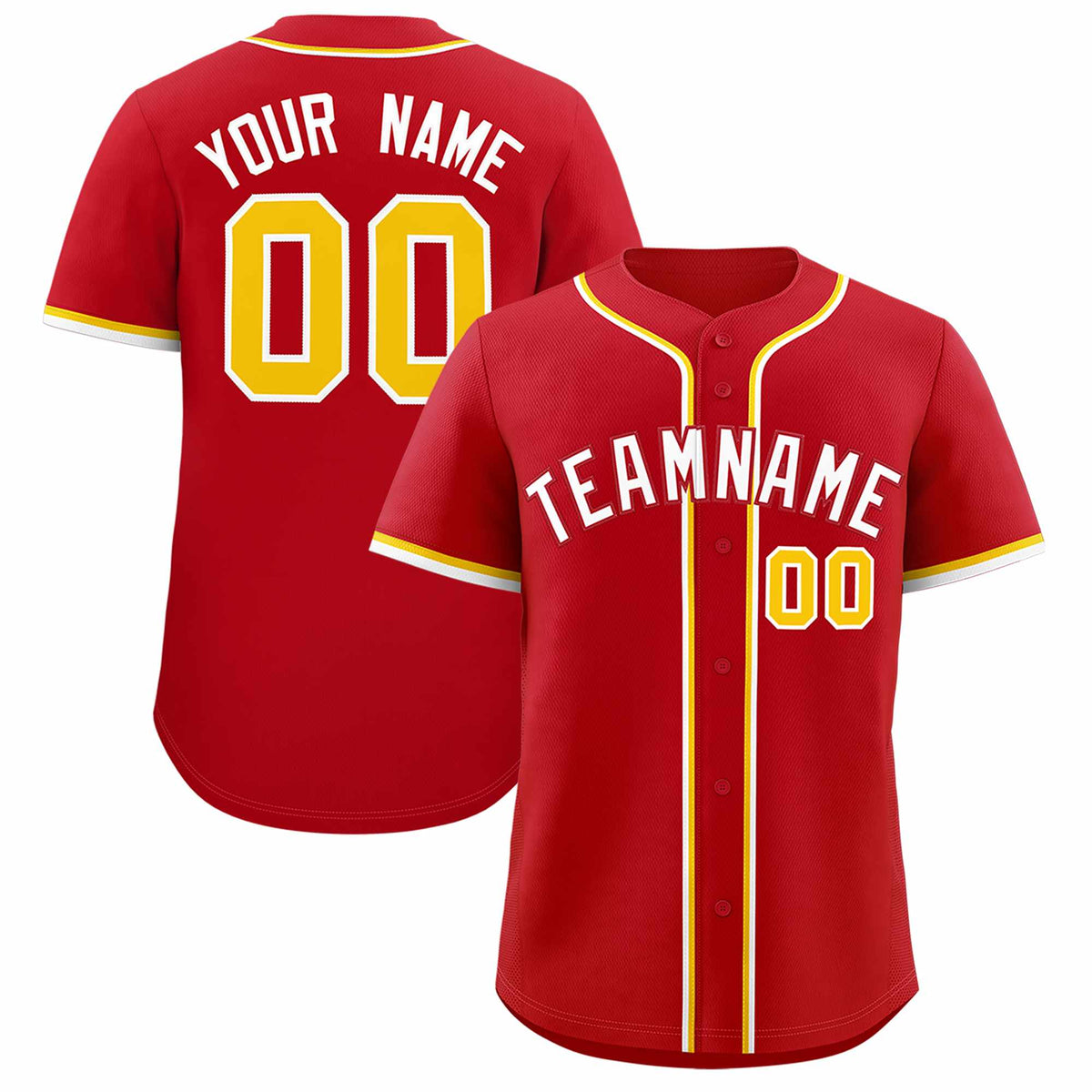 Custom Red Classic Style Authentic Baseball Jersey