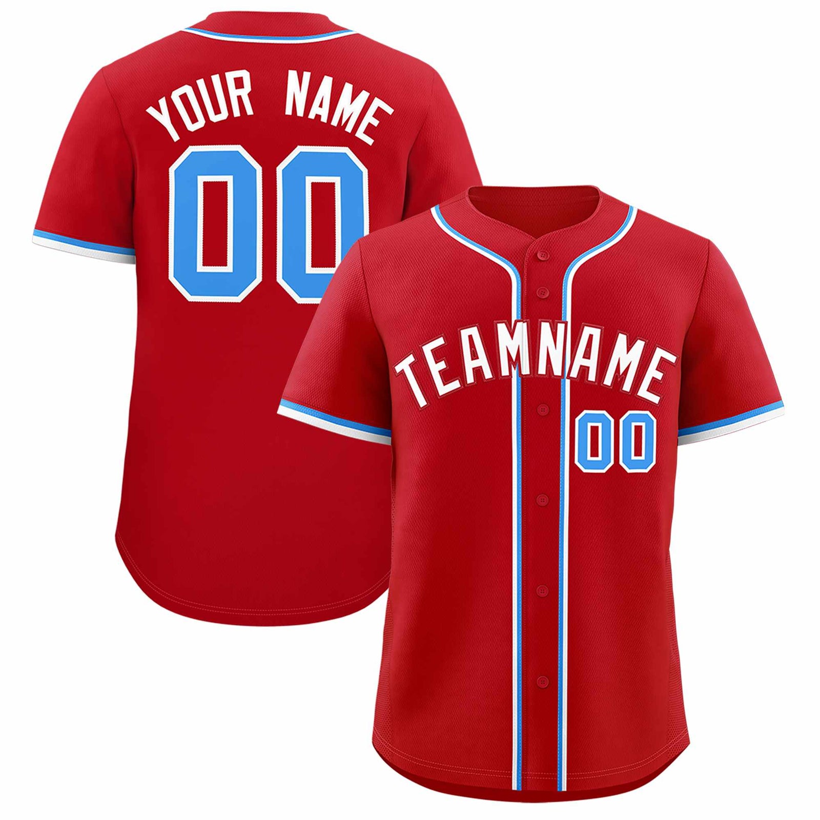 Custom Red Classic Style Authentic Baseball Jersey