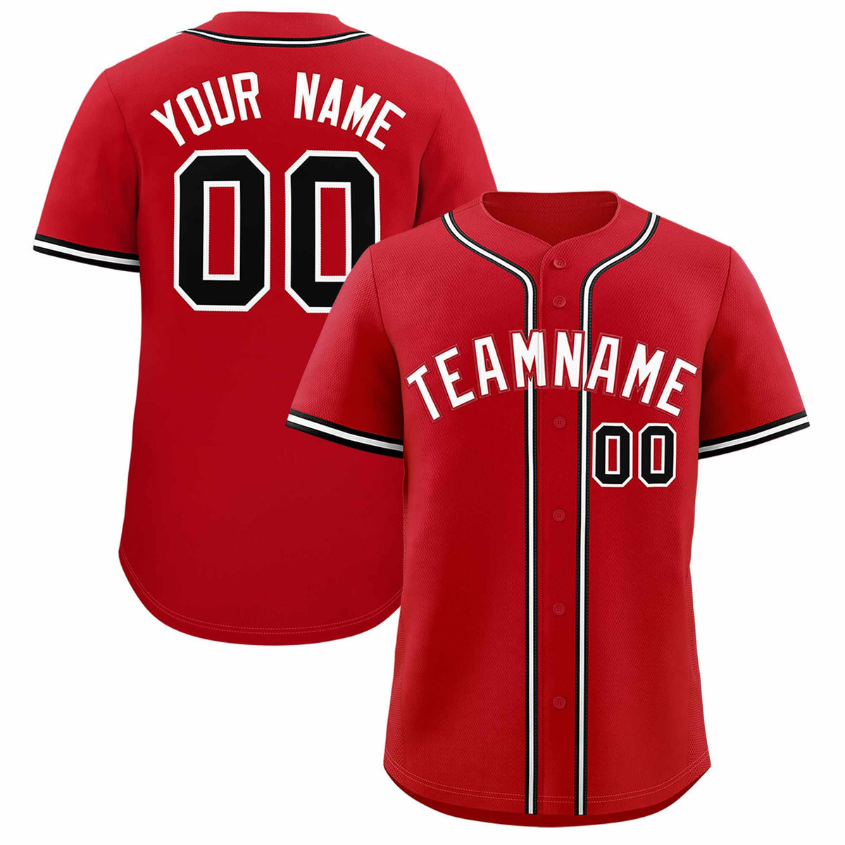 Custom Red Classic Style Authentic Baseball Jersey