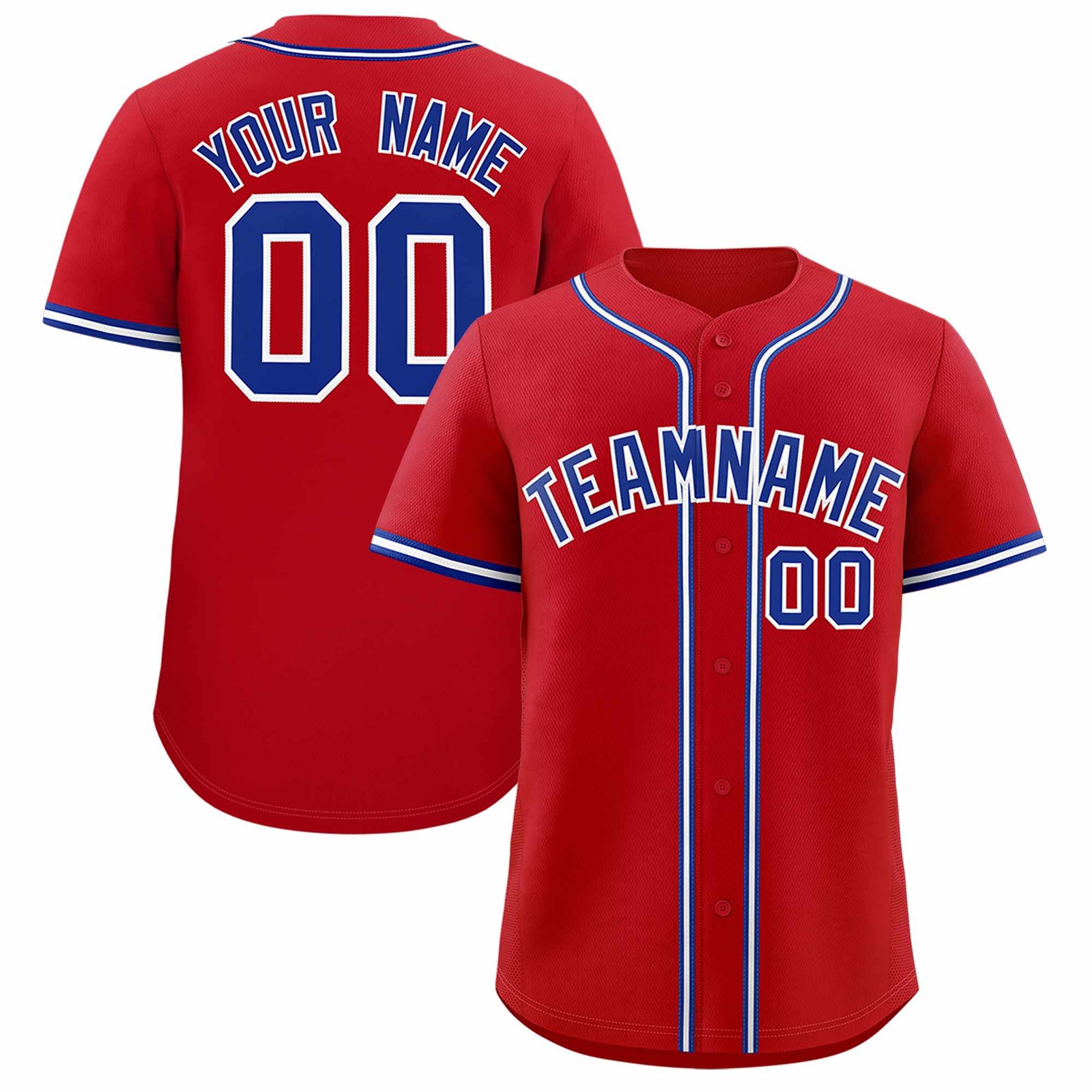 Custom Red Classic Style Authentic Baseball Jersey