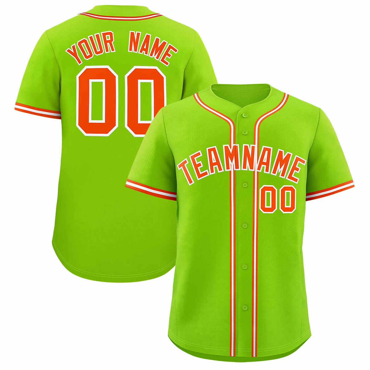 Custom Neon Green Classic Style Authentic Baseball Jersey