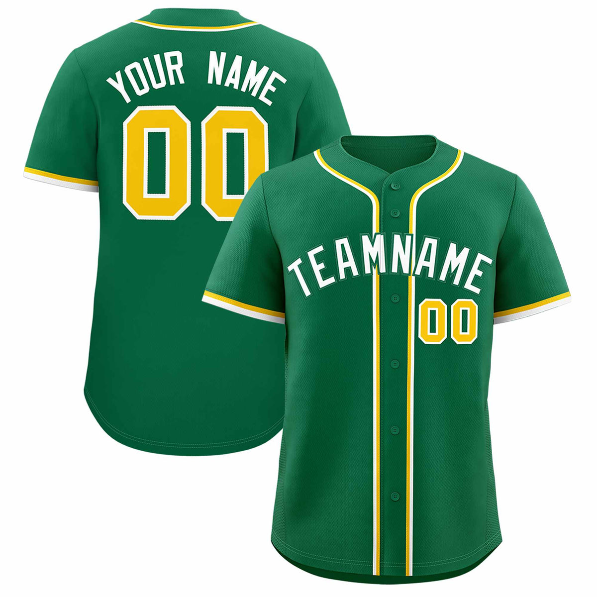 Custom Kelly Green Classic Style Authentic Baseball Jersey