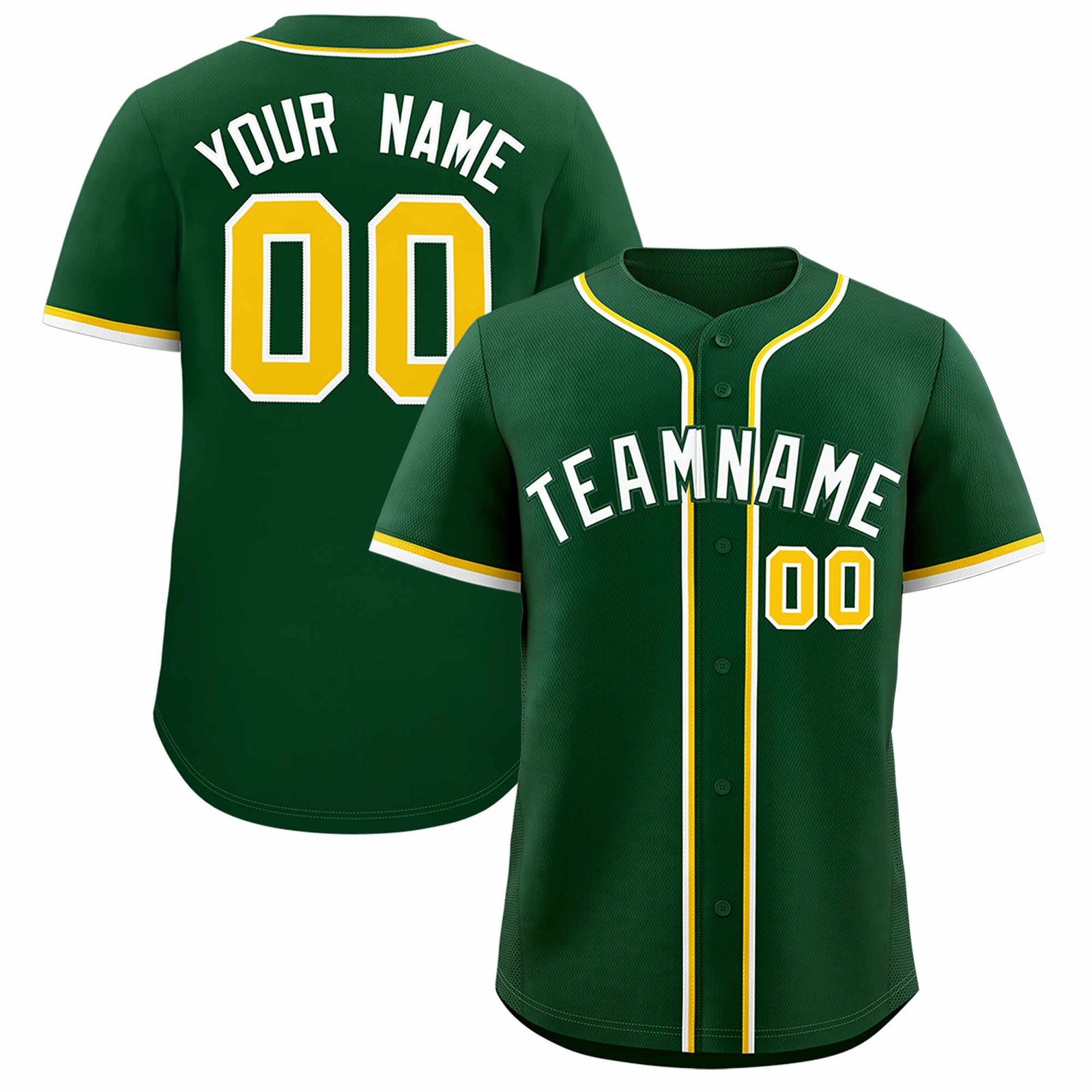 Custom Green Classic Style Authentic Baseball Jersey