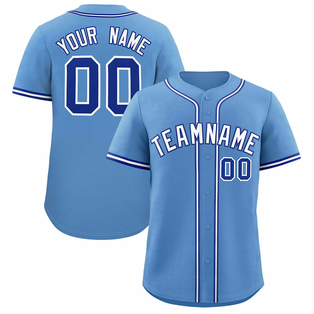 Custom Light Blue Classic Style Authentic Baseball Jersey