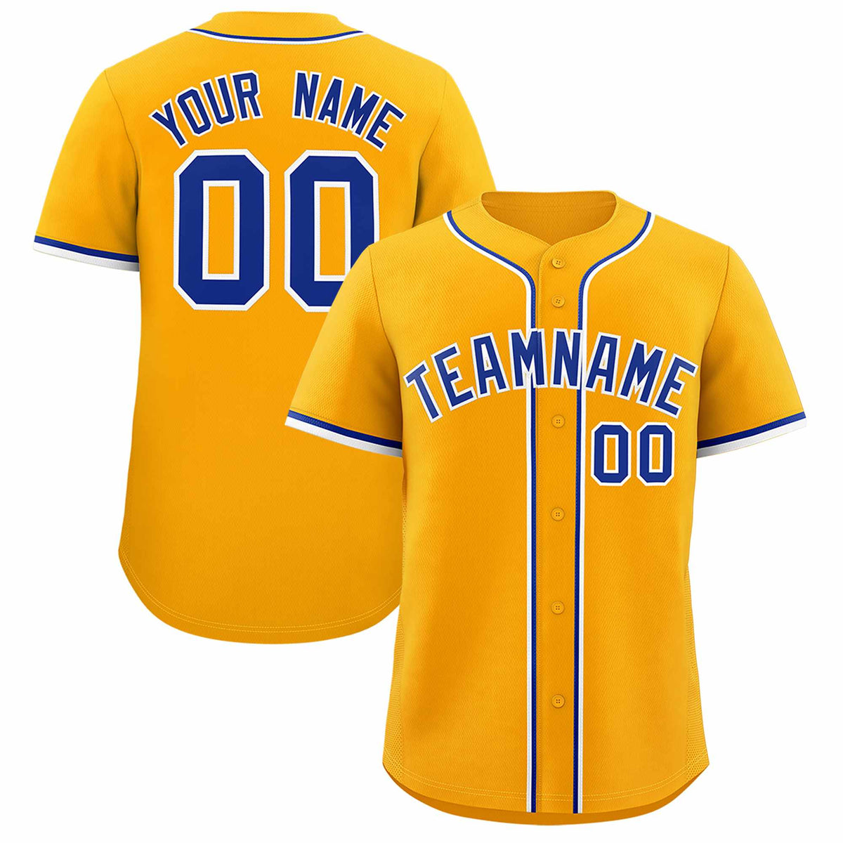 Custom Yellow Classic Style Authentic Baseball Jersey