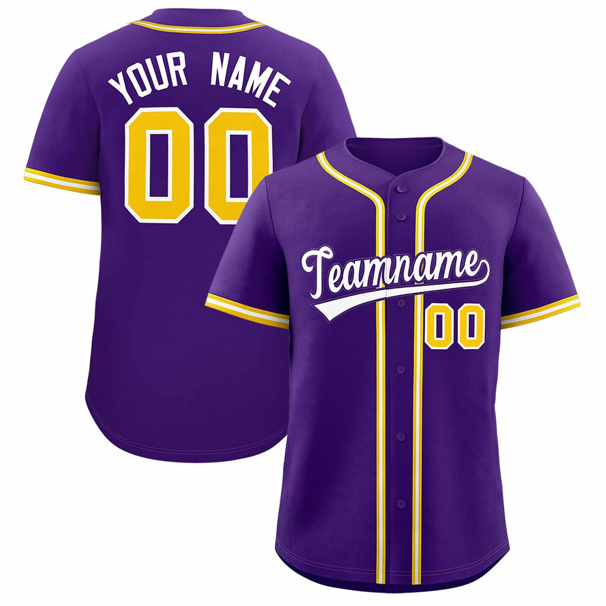 Custom Purple Classic Style Authentic Baseball Jersey