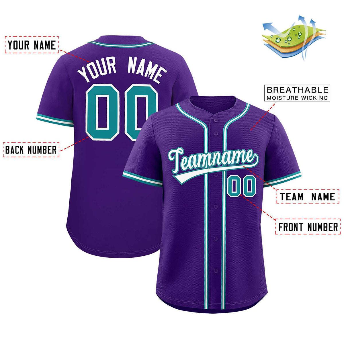Custom Purple Classic Style Authentic Baseball Jersey