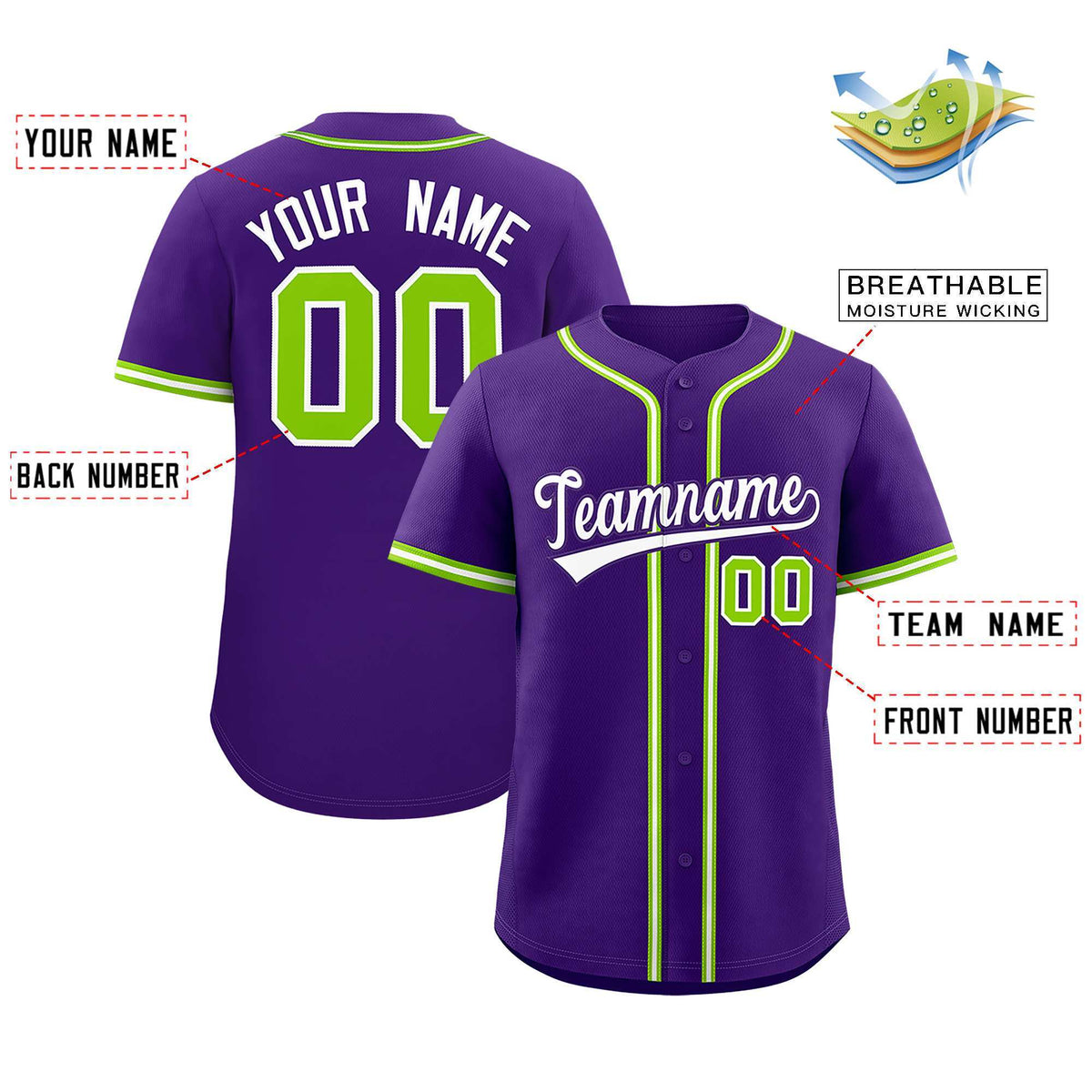 Custom Purple Classic Style Authentic Baseball Jersey