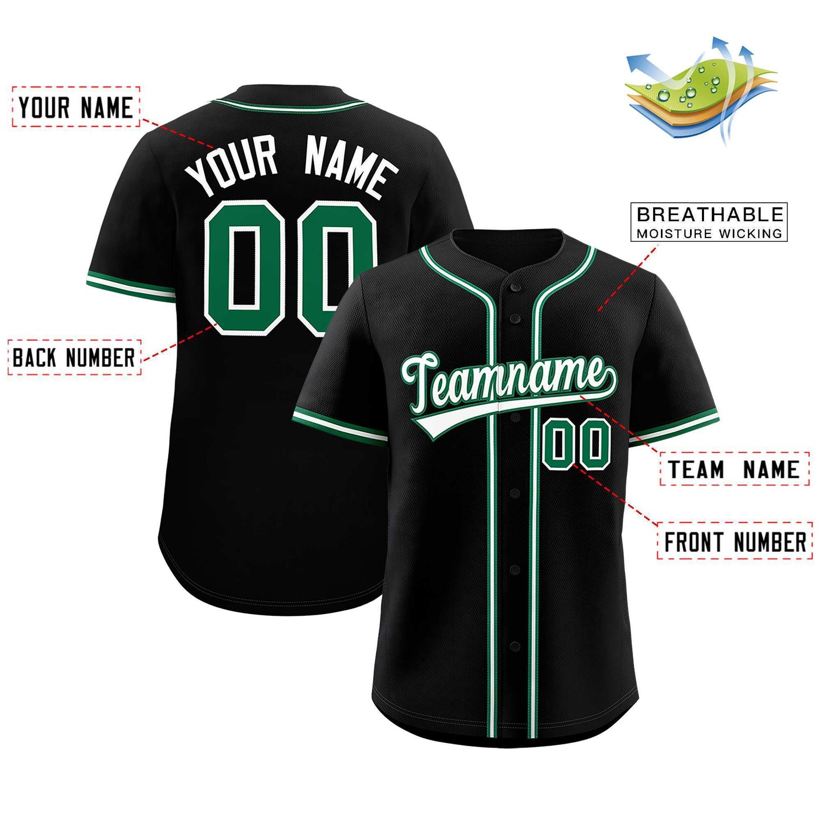 Custom Black Classic Style Authentic Baseball Jersey