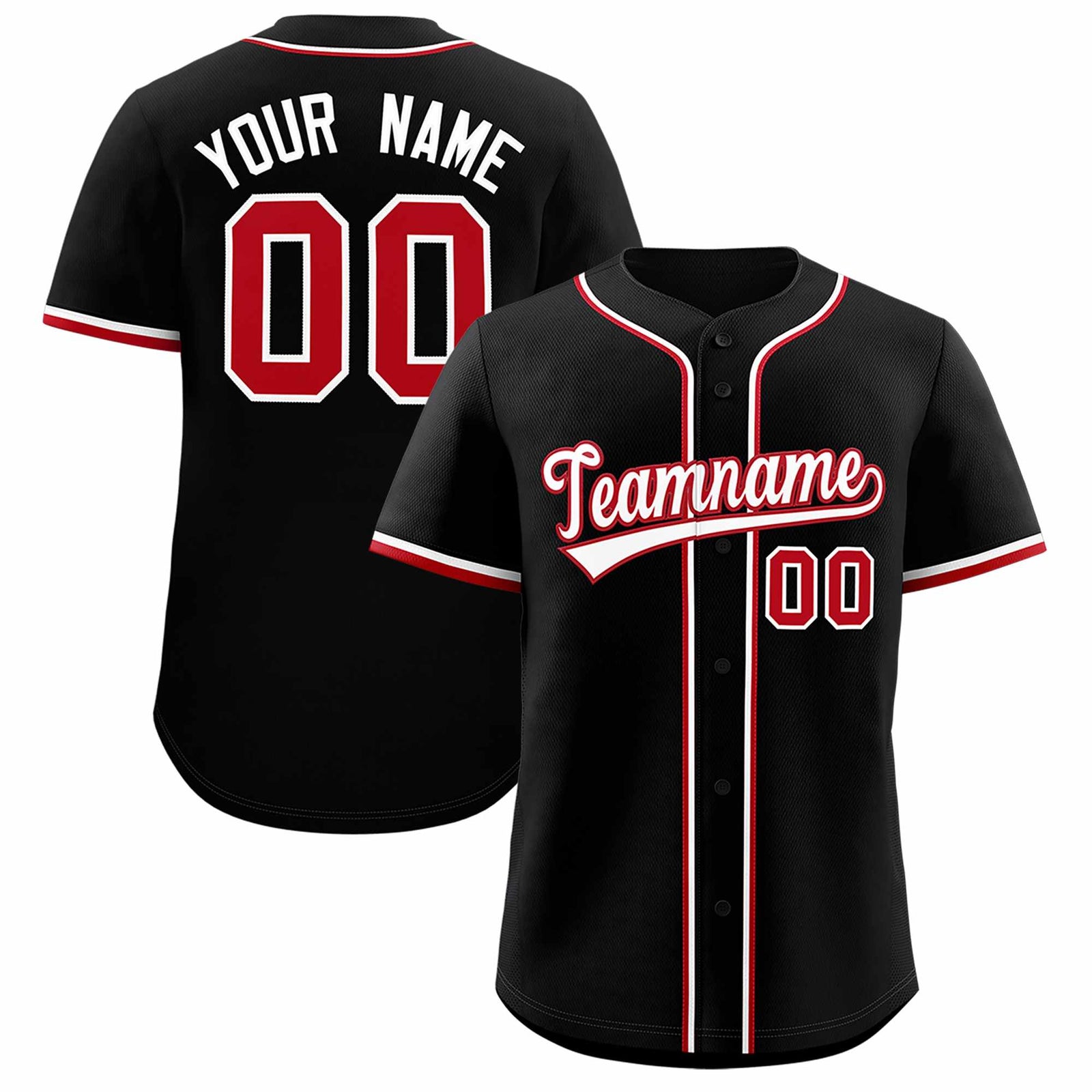 Custom Black Classic Style Authentic Baseball Jersey