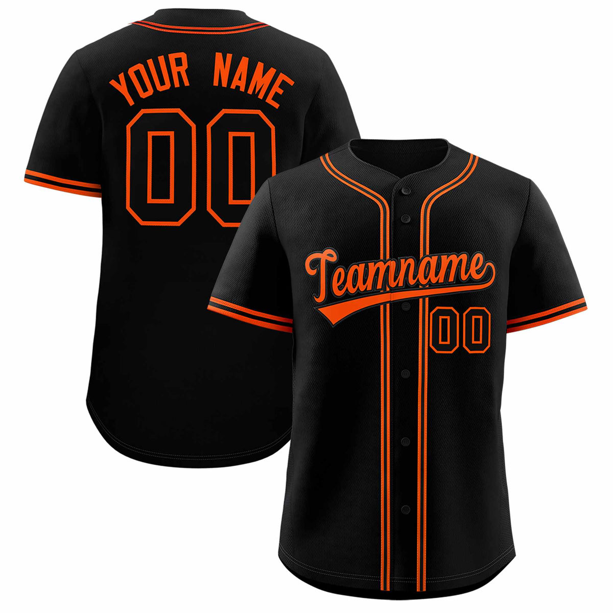 Custom Black Classic Style Authentic Baseball Jersey