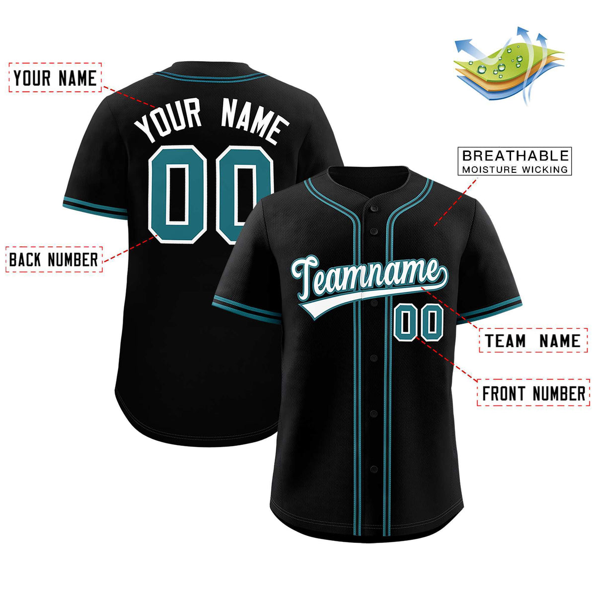 Custom Black Classic Style Authentic Baseball Jersey