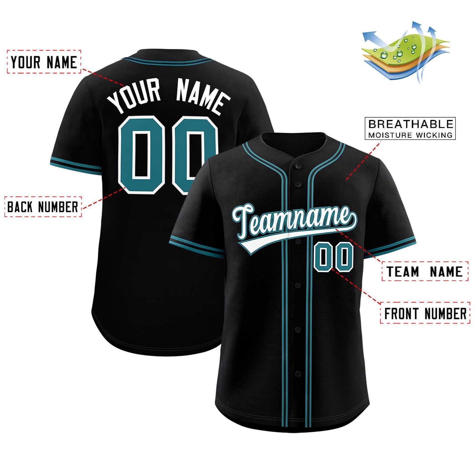 Custom Black Classic Style Authentic Baseball Jersey
